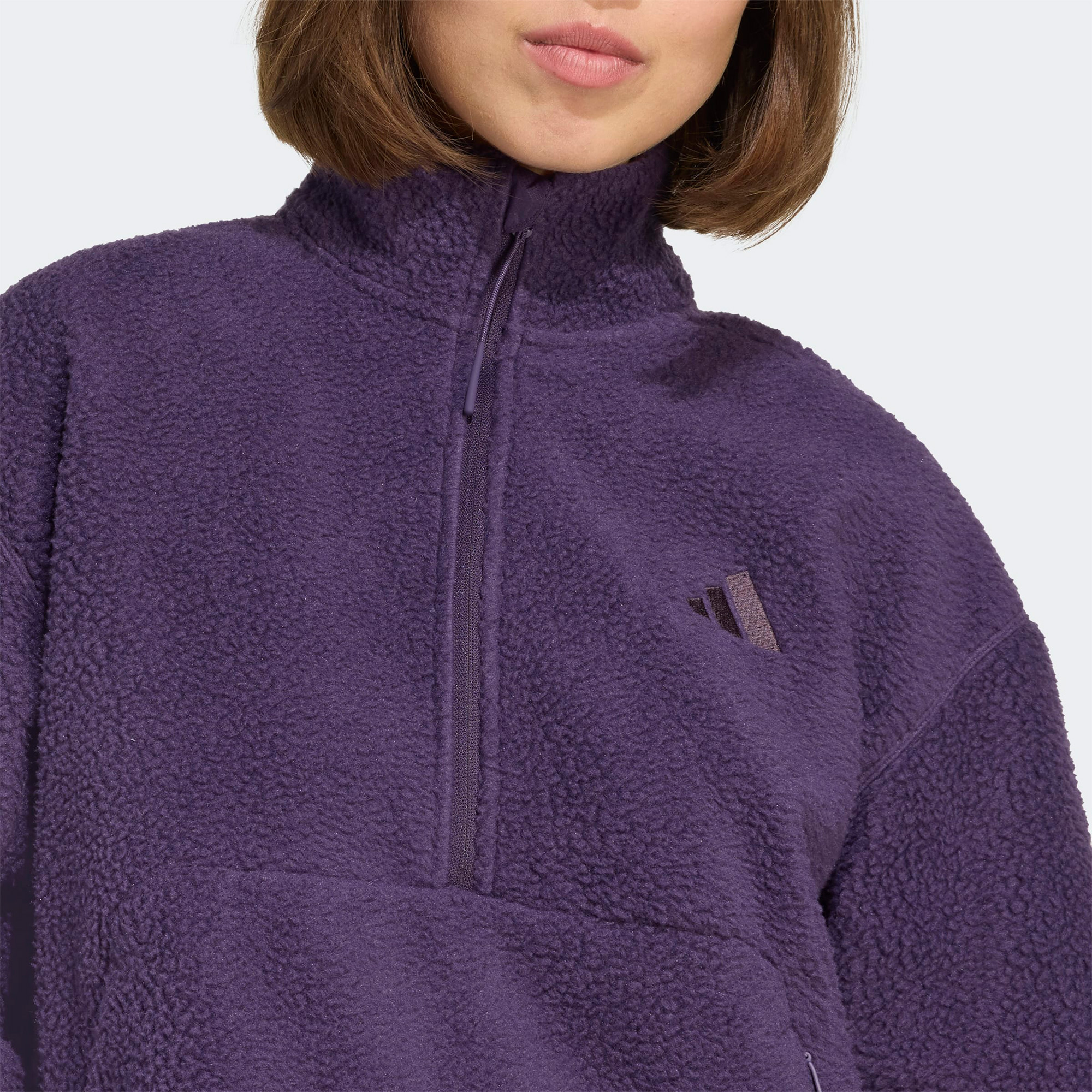 adidas City Tech High Pile Fleece Half Zip Kadın Mor PolarSJV7137