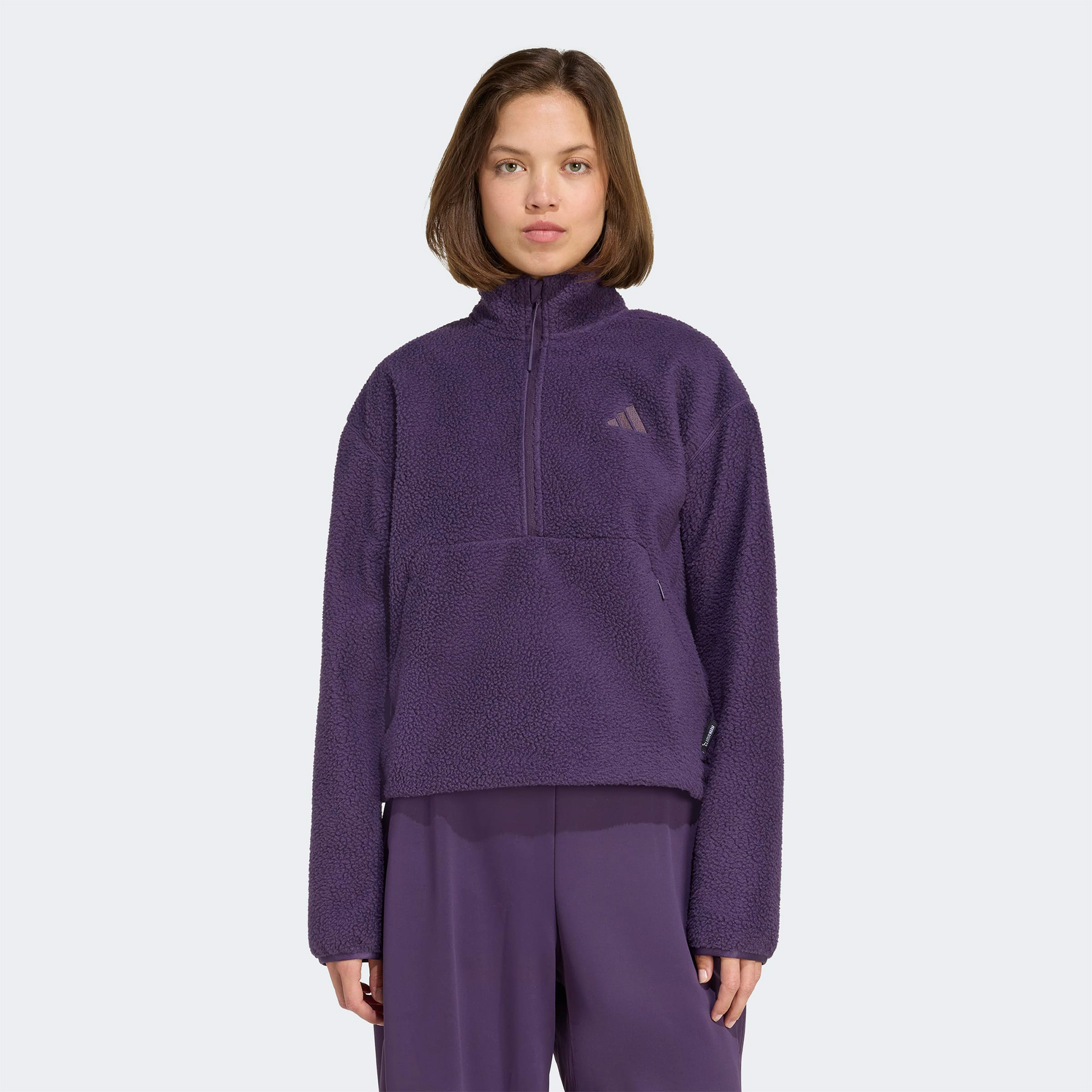 adidas City Tech High Pile Fleece Half Zip Kadın Mor PolarSJV7137