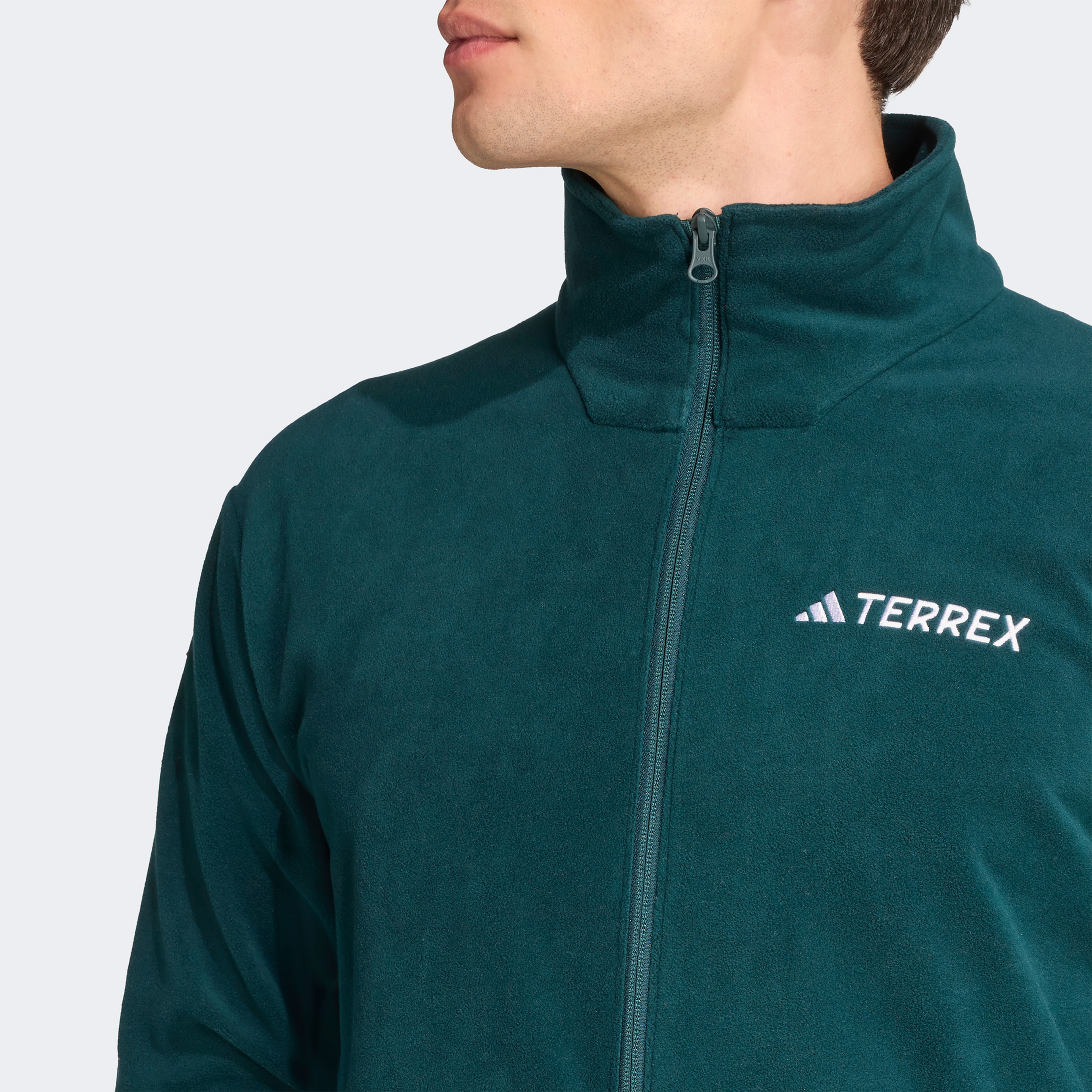 adidas Multi Essentials Full Zip Fleece Erkek Yeşil Yürüyüş Polar