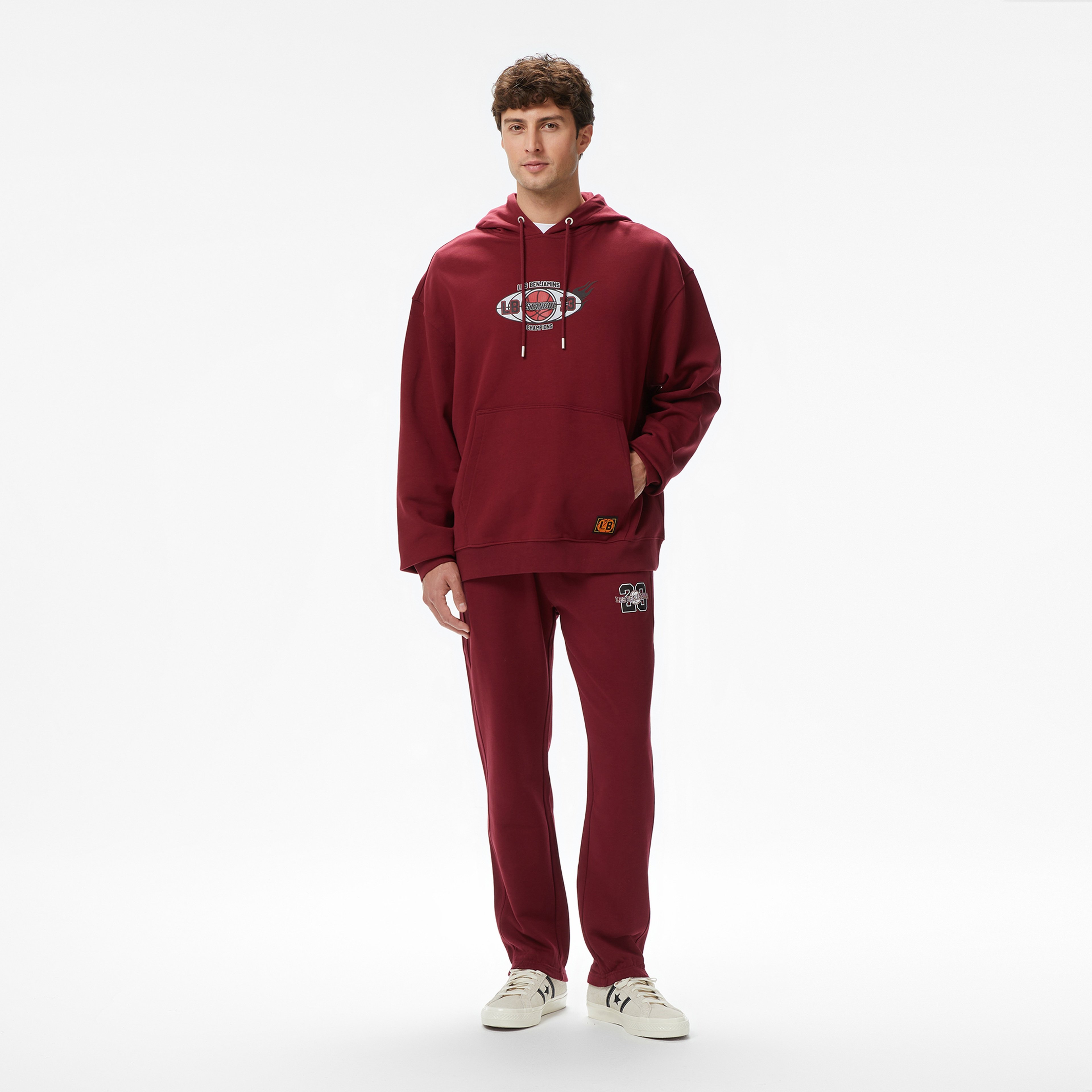 Les Benjamins Essentials 704 Erkek Bordo Eşofman Altı