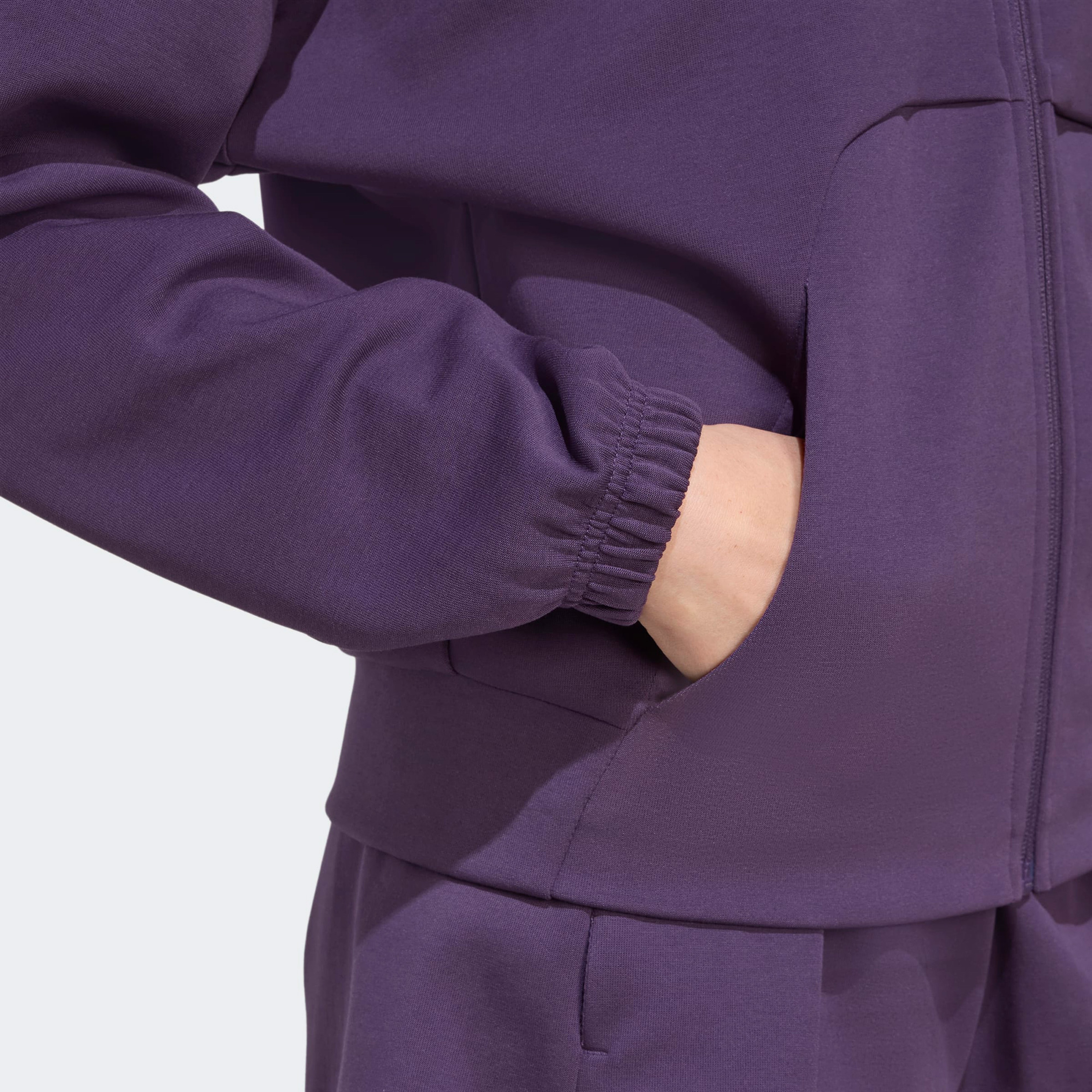 adidas Future icons Small Logo Full Zip Kadın Mor Eşofman Üstü