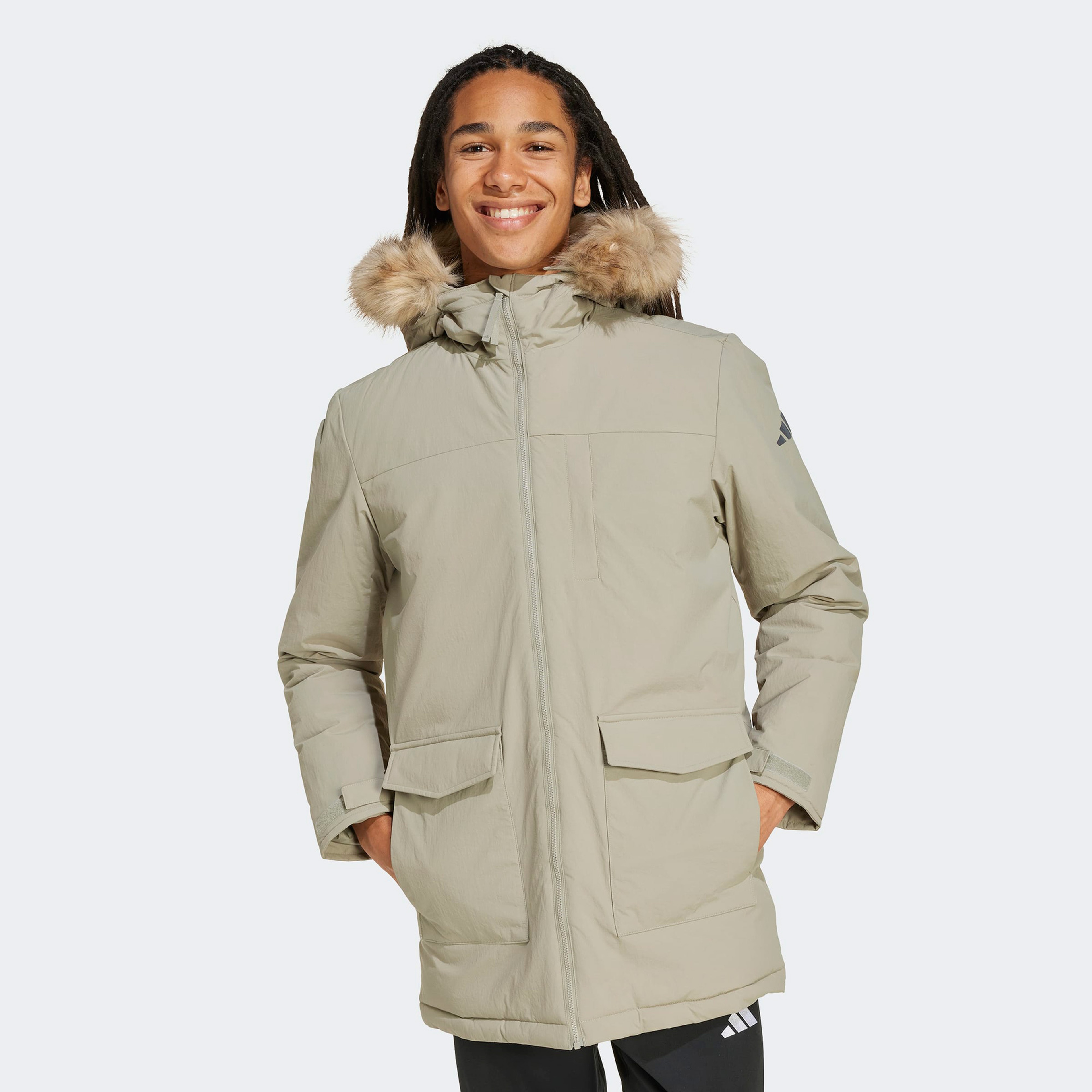 adidas Paveric Climawarm Kürk Erkek Yeşil Outdoor Montu