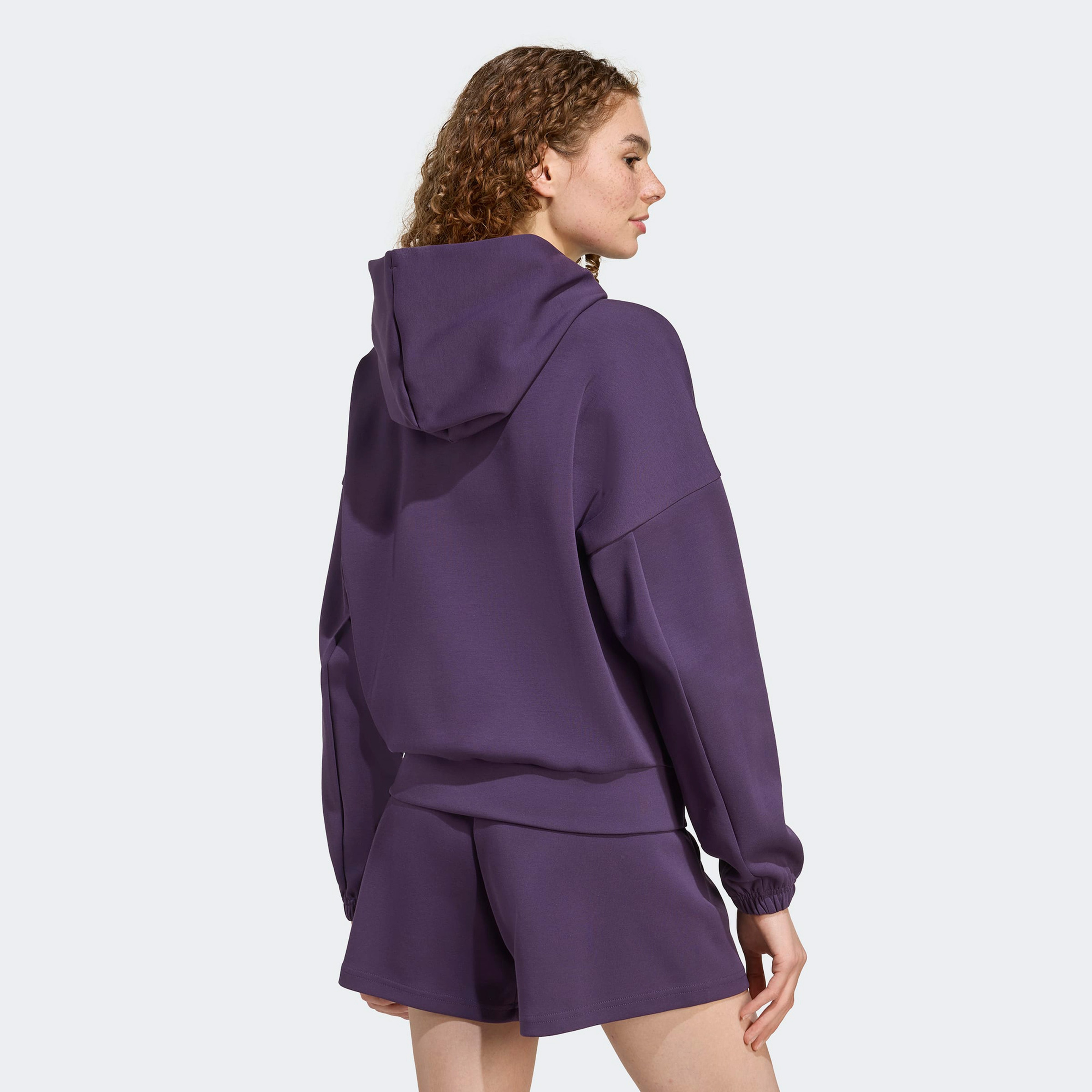 adidas Future icons Small Logo Full Zip Kadın Mor Eşofman Üstü