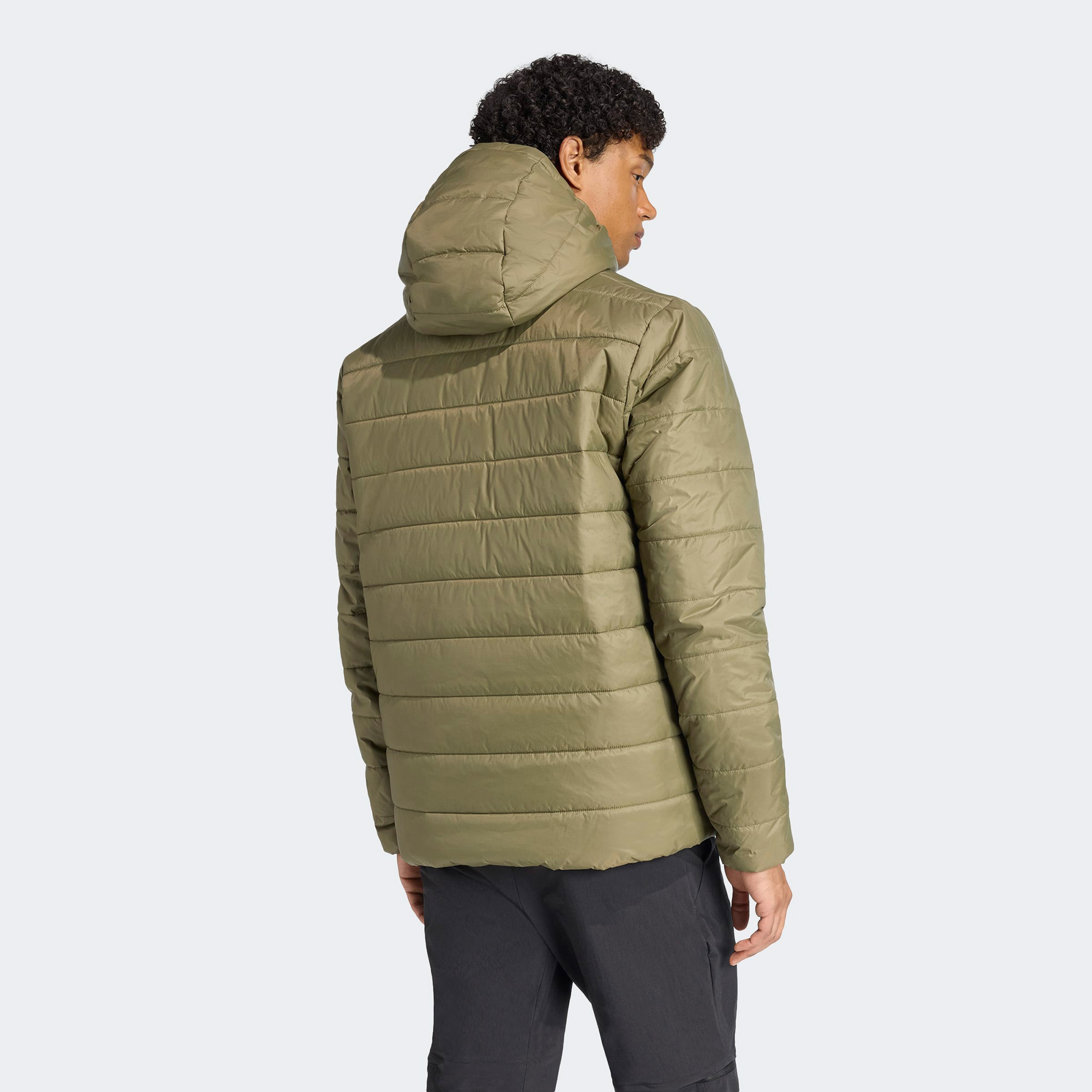 adidas Terrex Multi Essentials Climawarm Yalıtımlı Kapüşonlu Erkek Yeşil Yürüyüş Montu