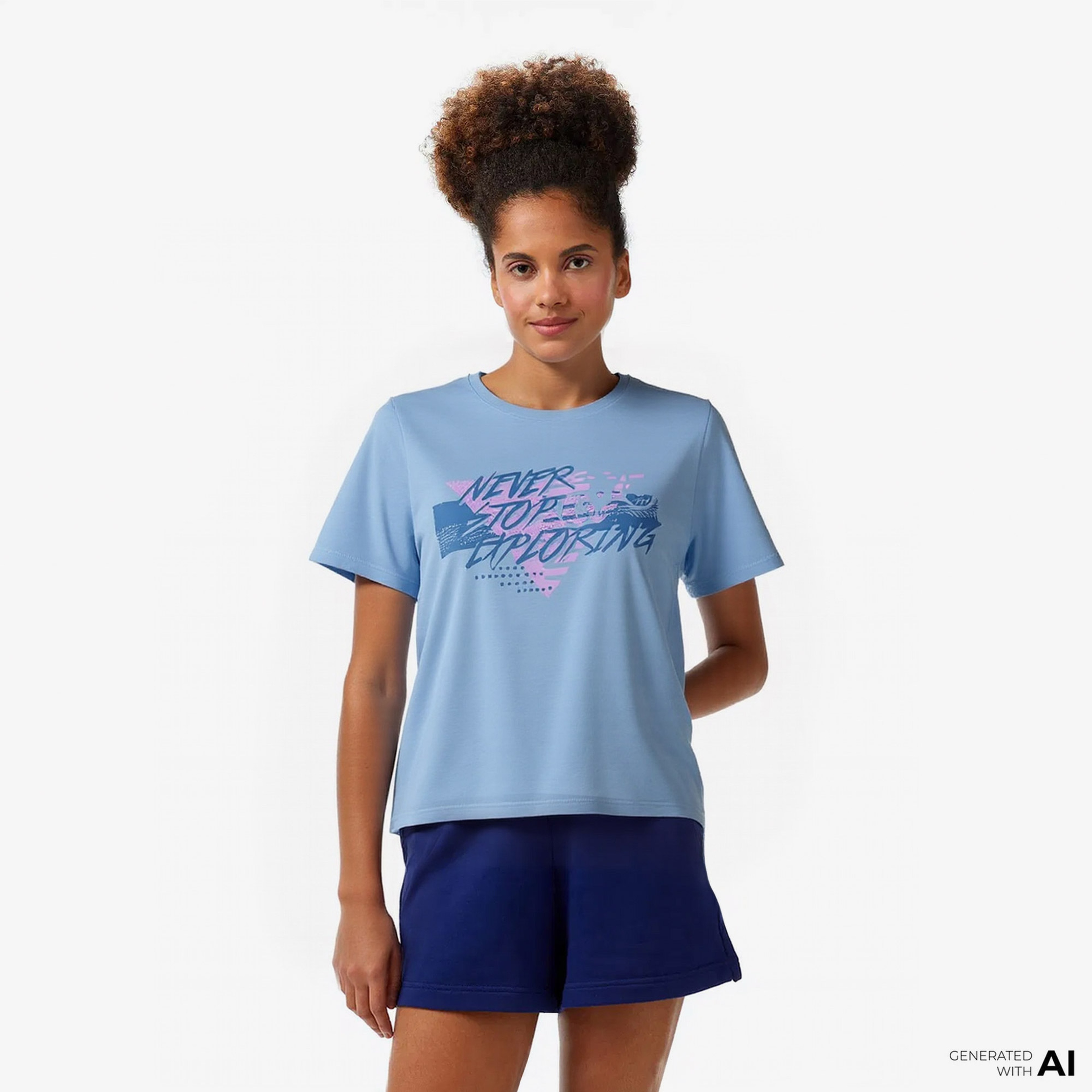 Tnf Kadın Mavi T-Shirt