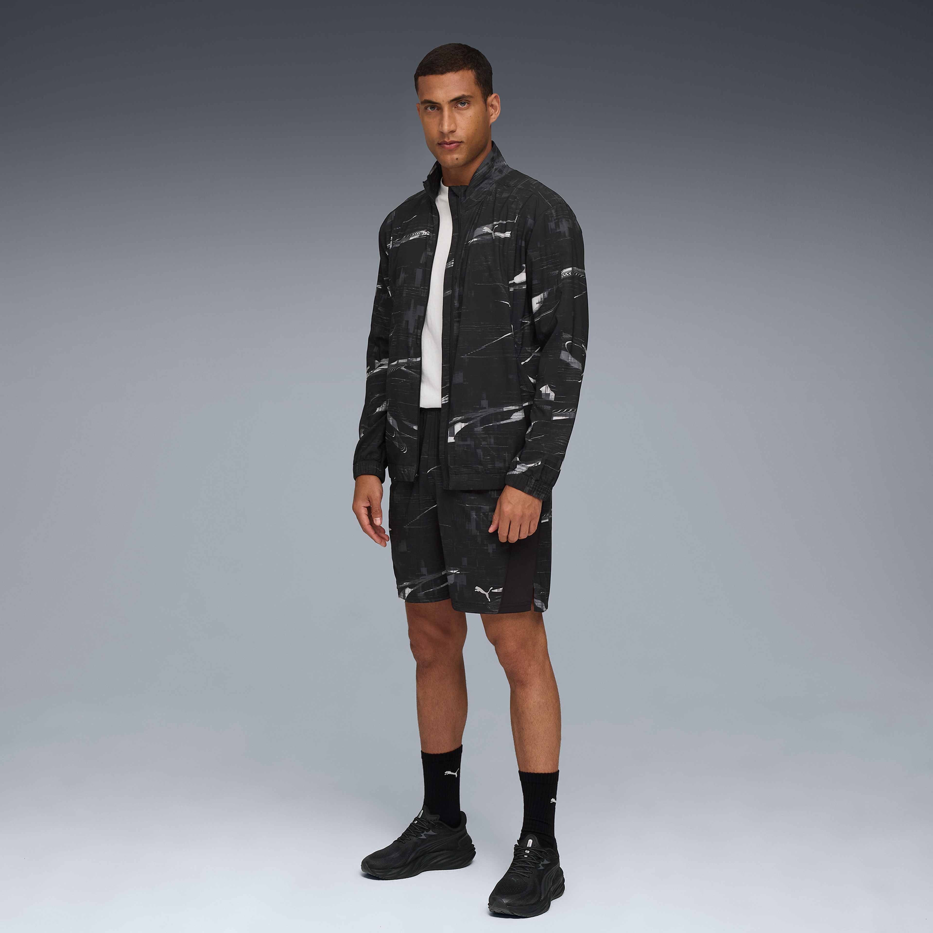 Puma Run Velocity Aop Erkek Siyah Koşu Ceketi
