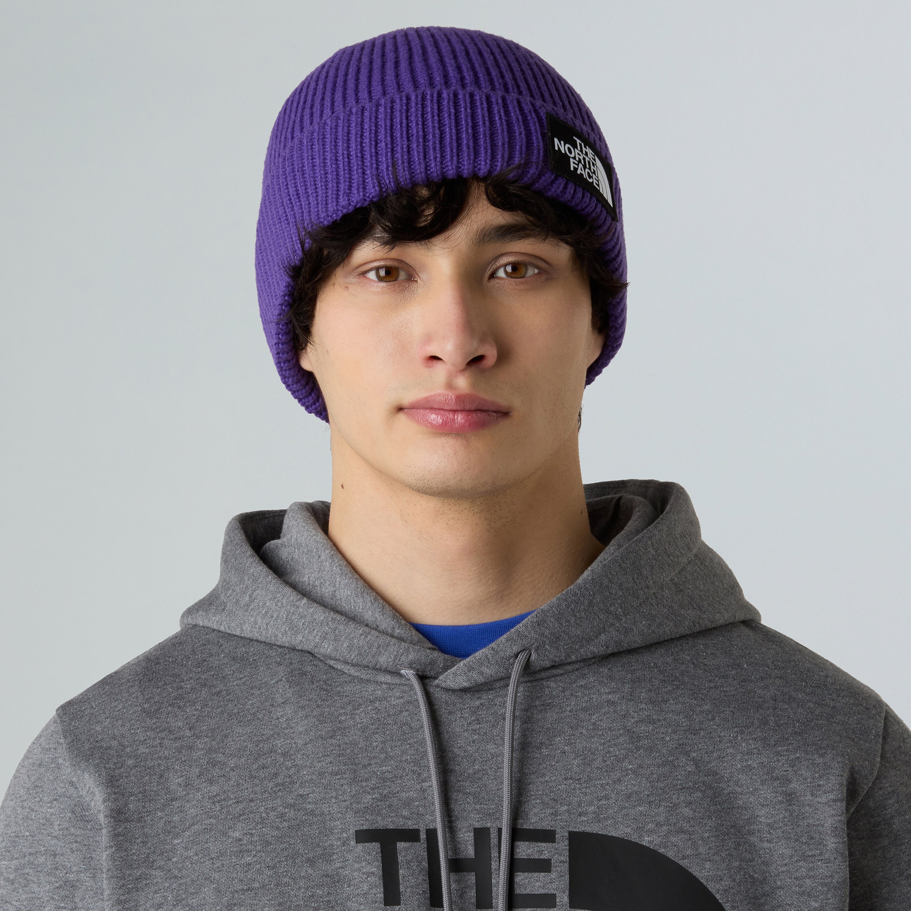 The North Face Logo Box Cuffed Unisex Mor Bere