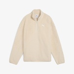 Puma Essential Elevated Half-Zip Crew Kadın Beyaz Sweatshirt