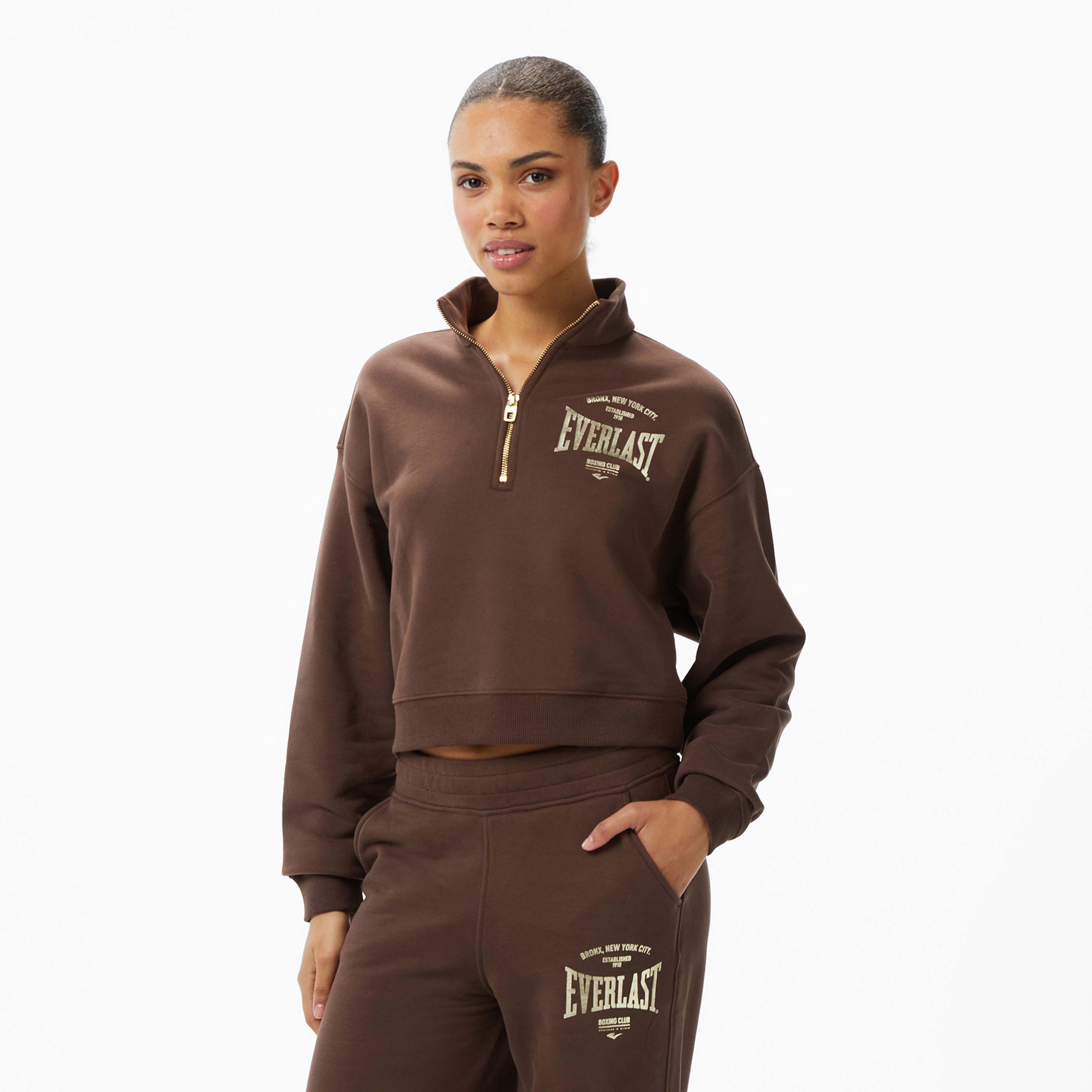 Everlast Bronx NYC Kadın Kahverengi Sweatshirt