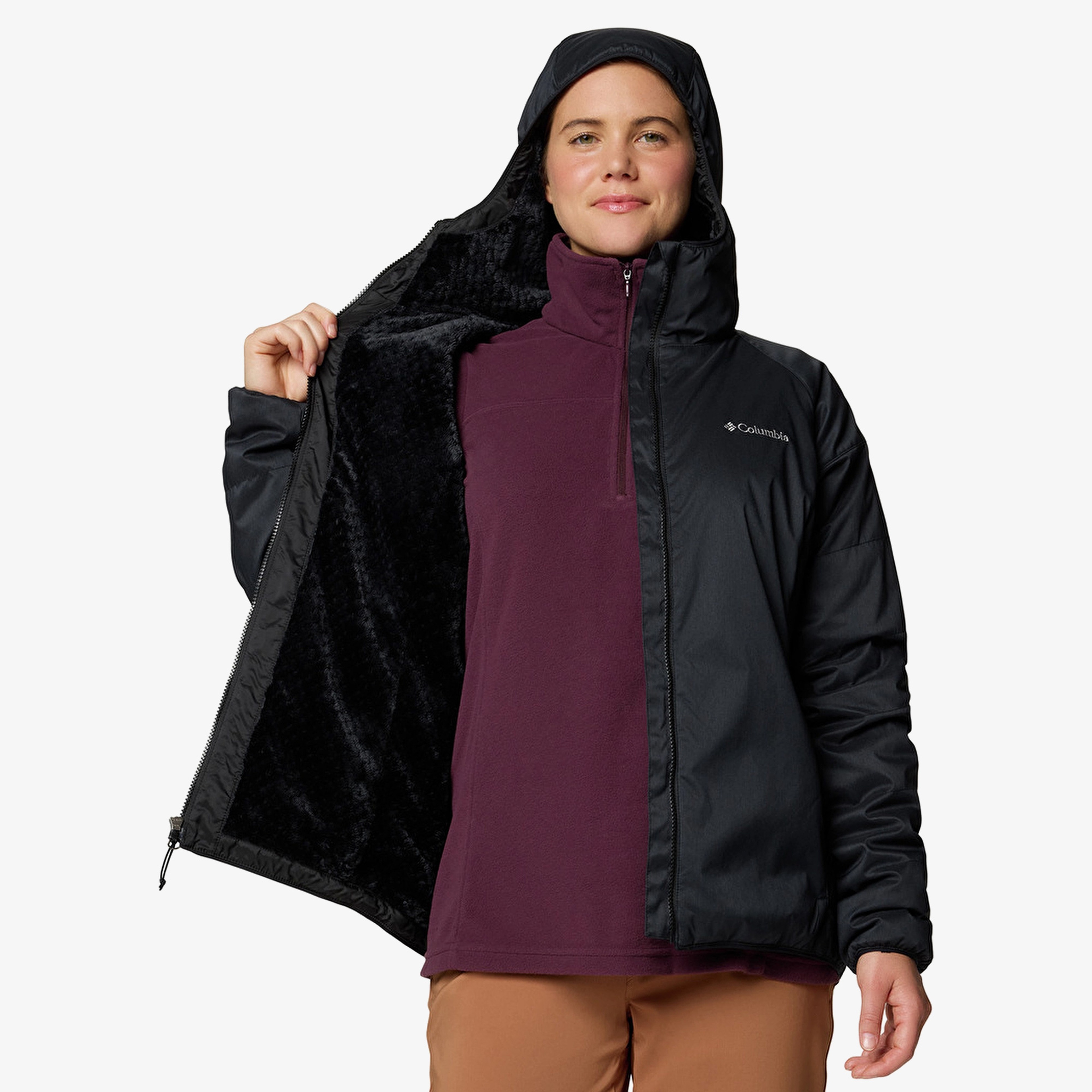 Columbia Kruser Ridge III Plush Softshell Kadın Siyah Outdoor Ceket