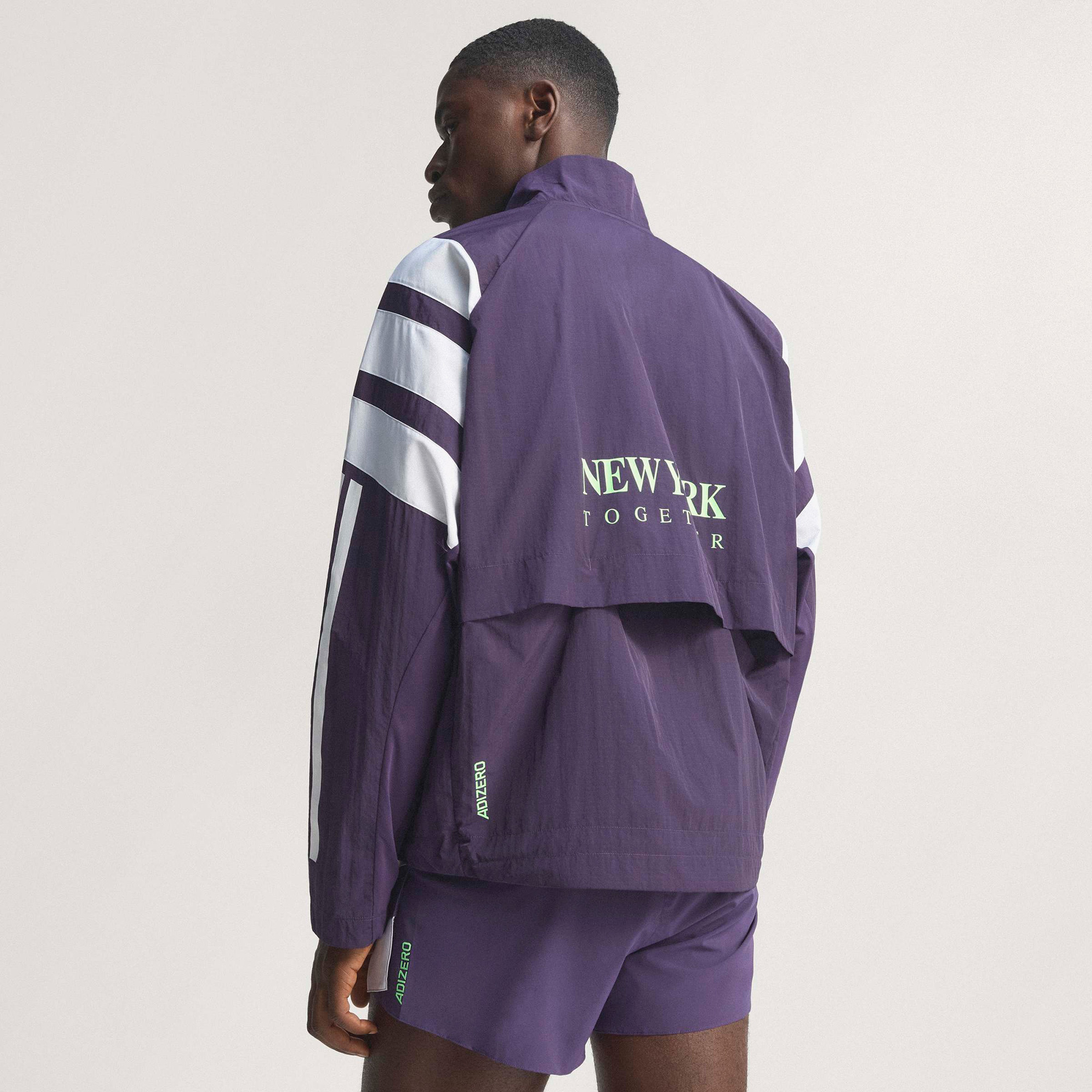 adidas Adizero Nyc Erkek Mor Koşu Rüzgarlığı