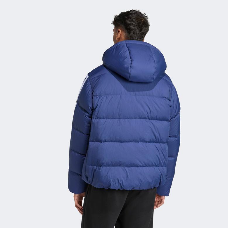 adidas Essentials Climawarm 3 Stripes Puffer Down Kapüşonlu Erkek Lacivert Outdoor Montu