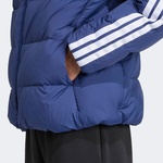 adidas Essentials Climawarm 3 Stripes Puffer Down Kapüşonlu Erkek Lacivert Outdoor Montu