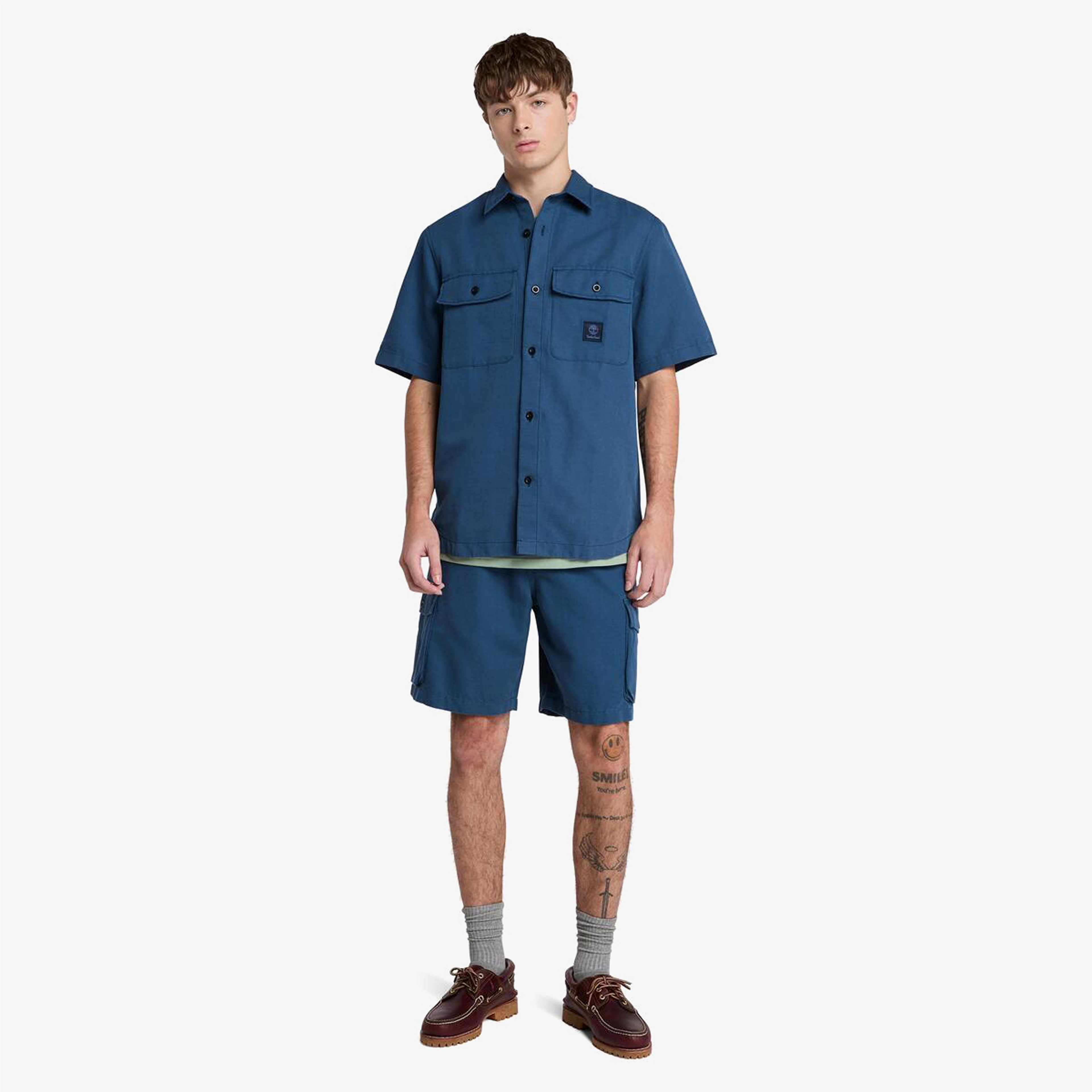 Timberland Cotton Linen Utility Erkek Lacivert Şort