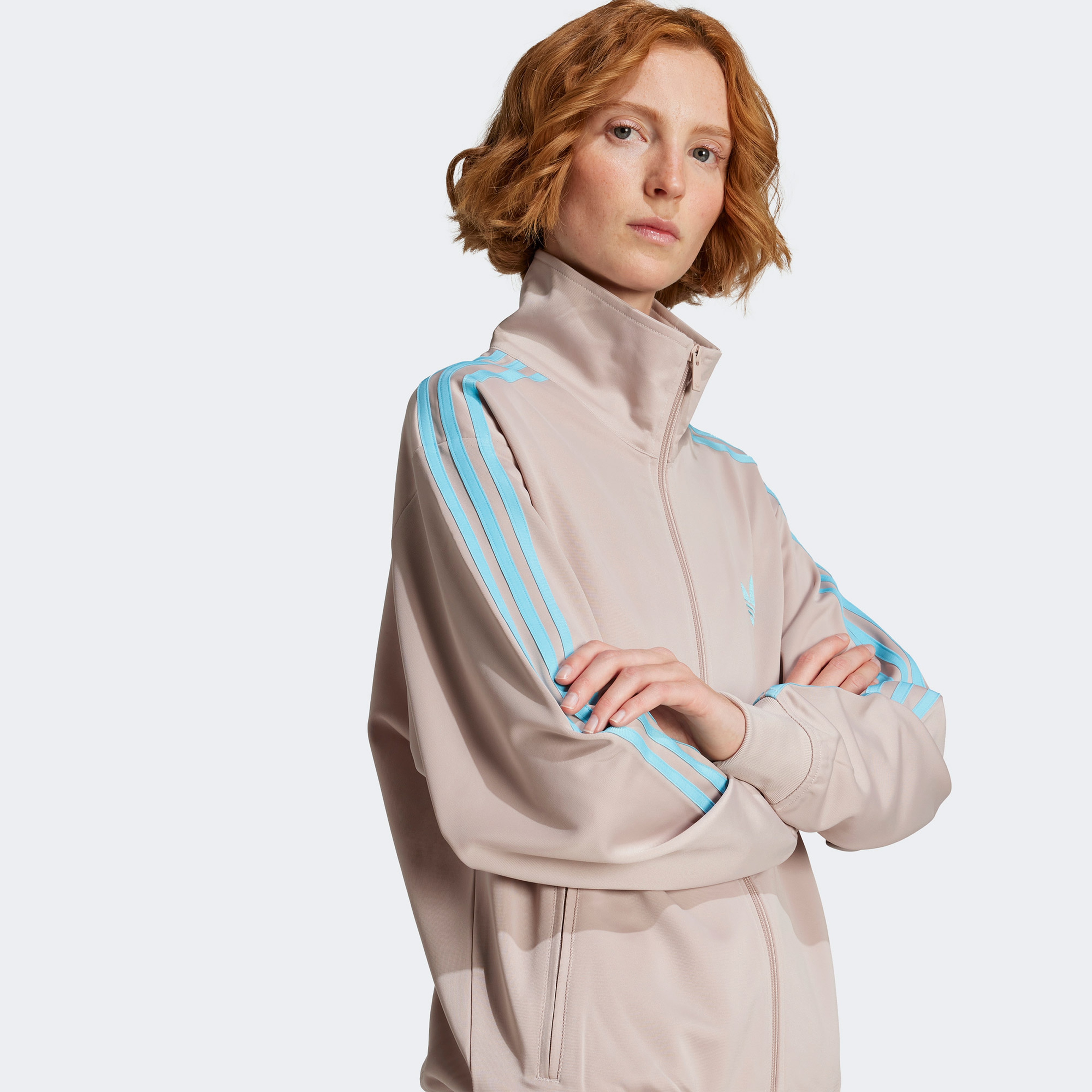 adidas Adicolor Classic Firebird Loose Kadın Fermuarlı Krem Hırka