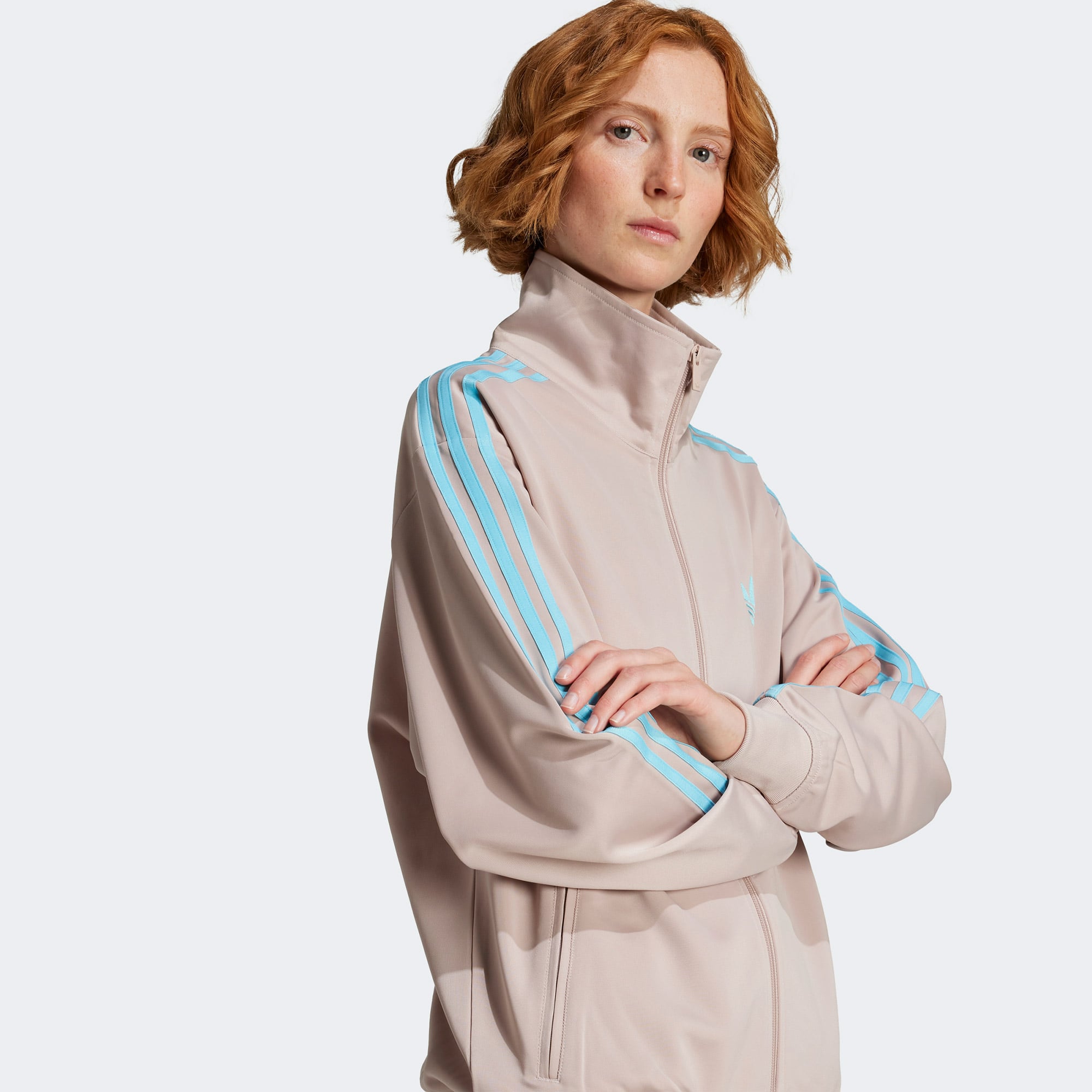 adidas Adicolor Classic Firebird Loose Kadın Fermuarlı Krem Hırka
