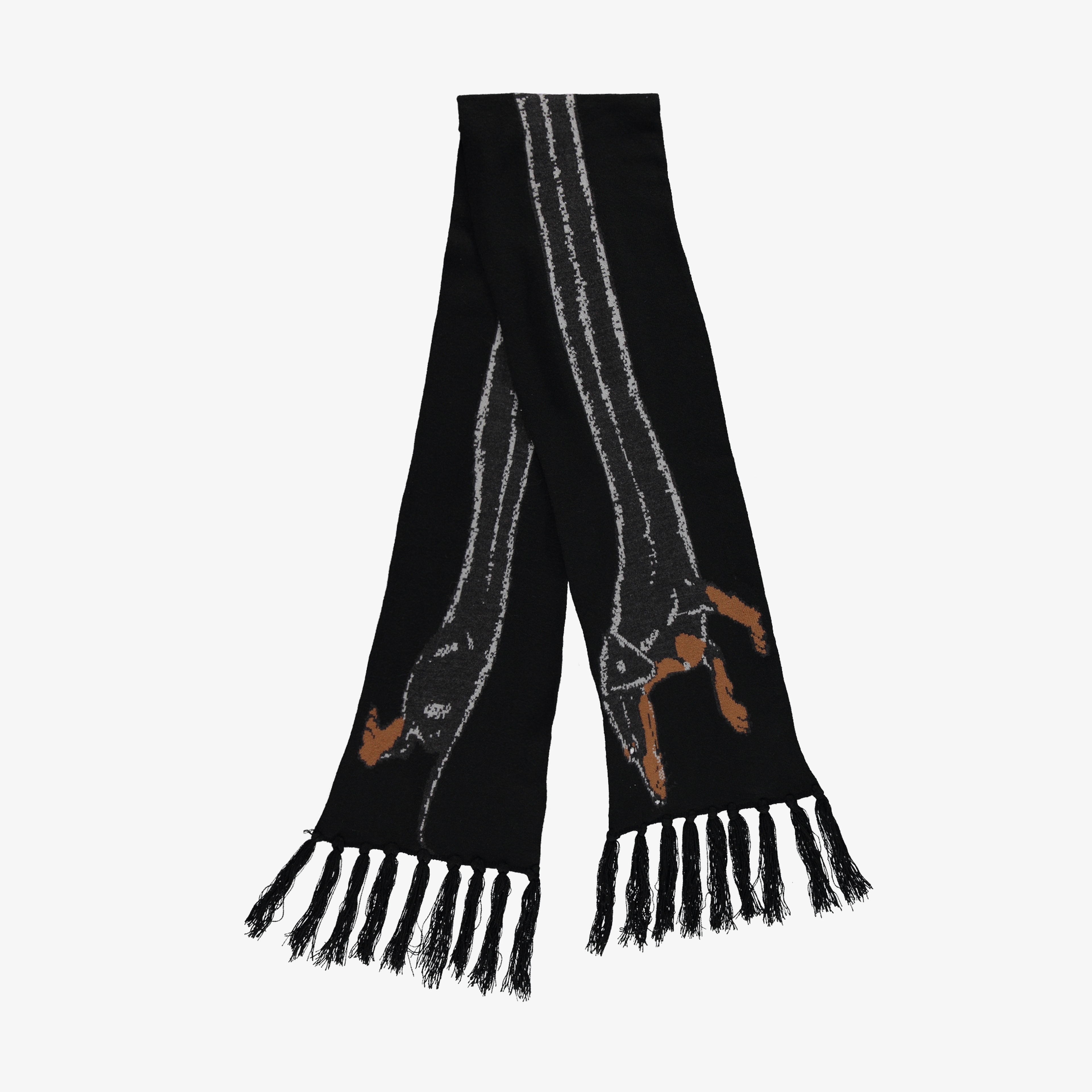 Market Long Bois Knit Scarf Siyah Basketbol Topu