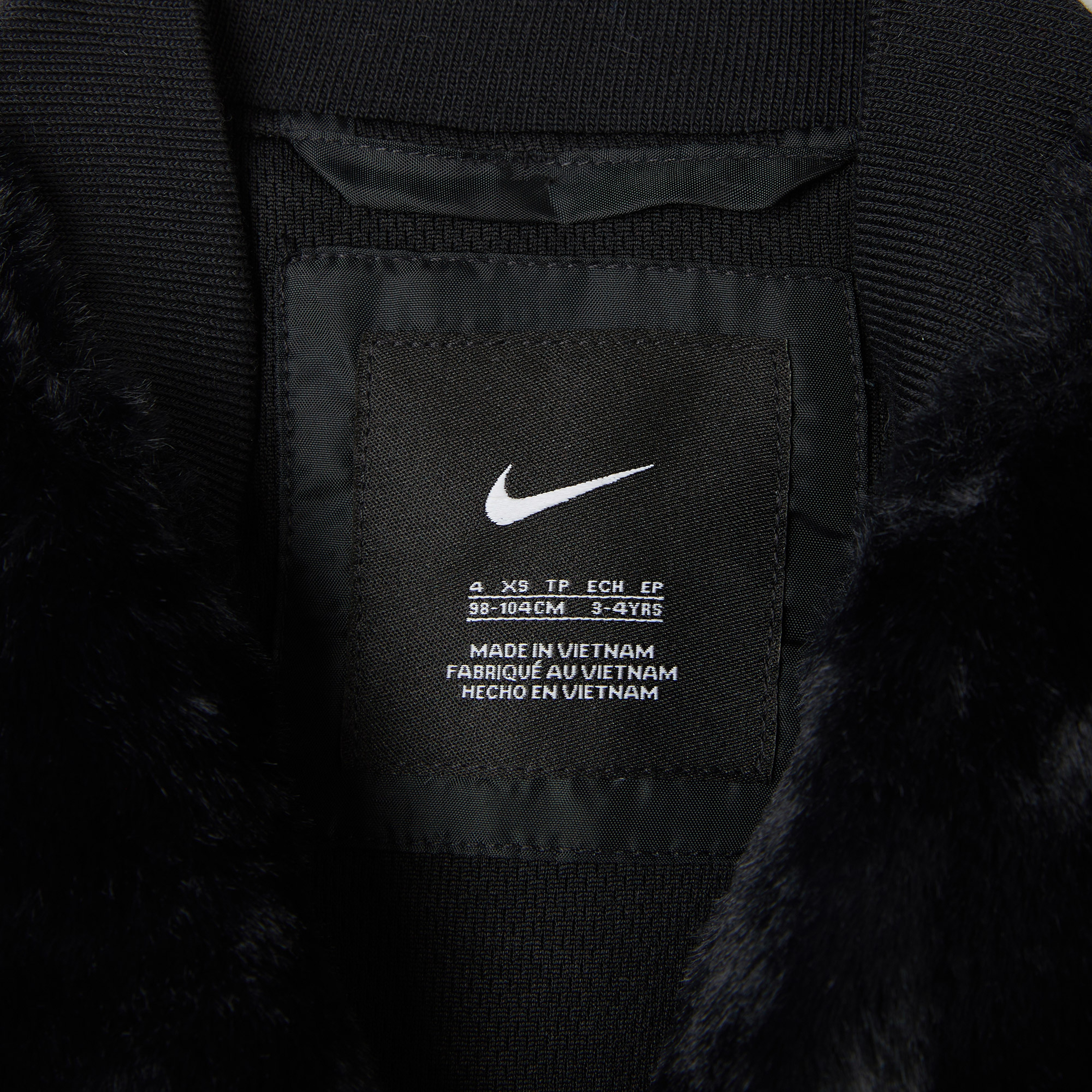 Nike Faux Fur Bomber Çocuk Siyah Mont
