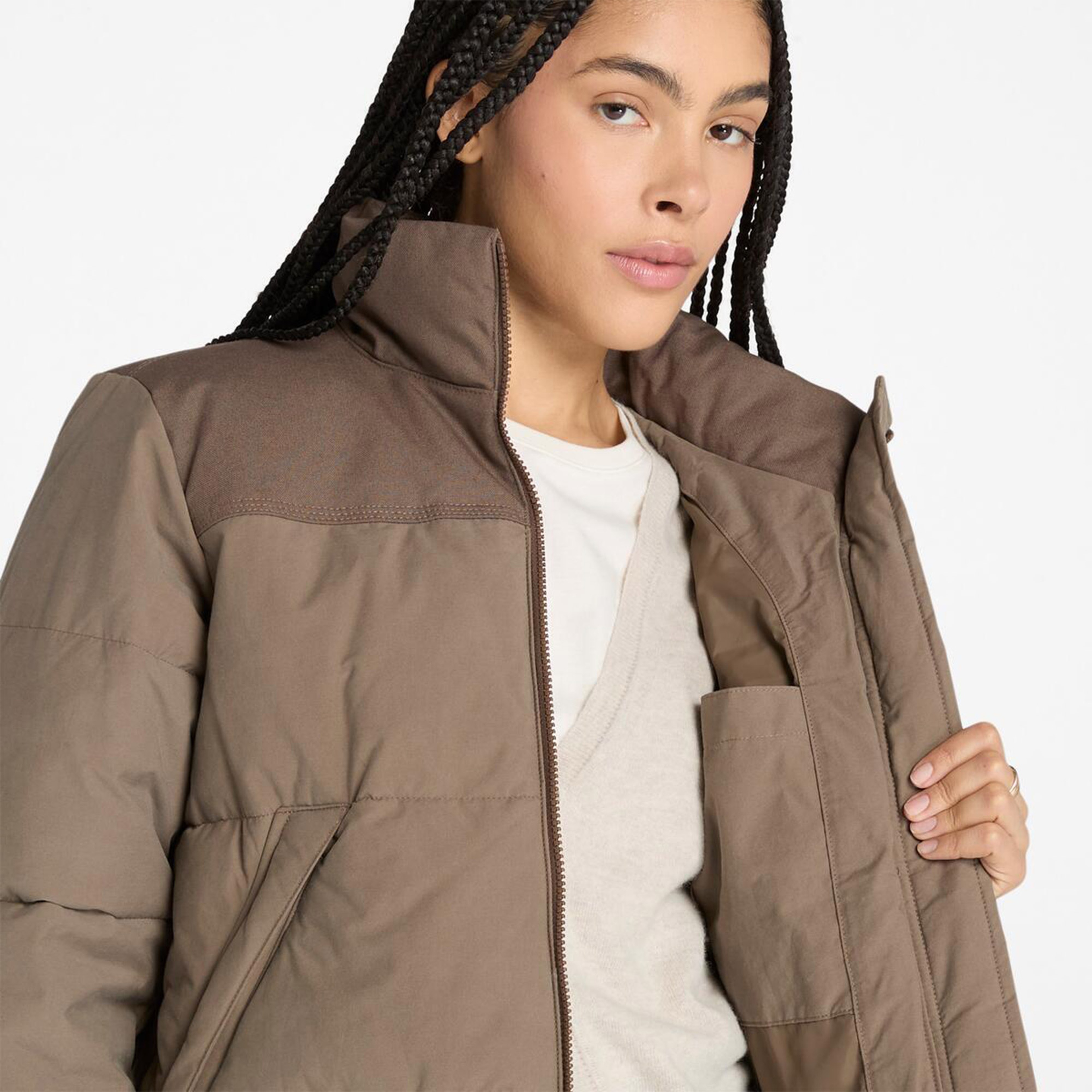 Timberland Welch Mountain Synthetic Insulated Puffer Kadın Kahverengi Ceket