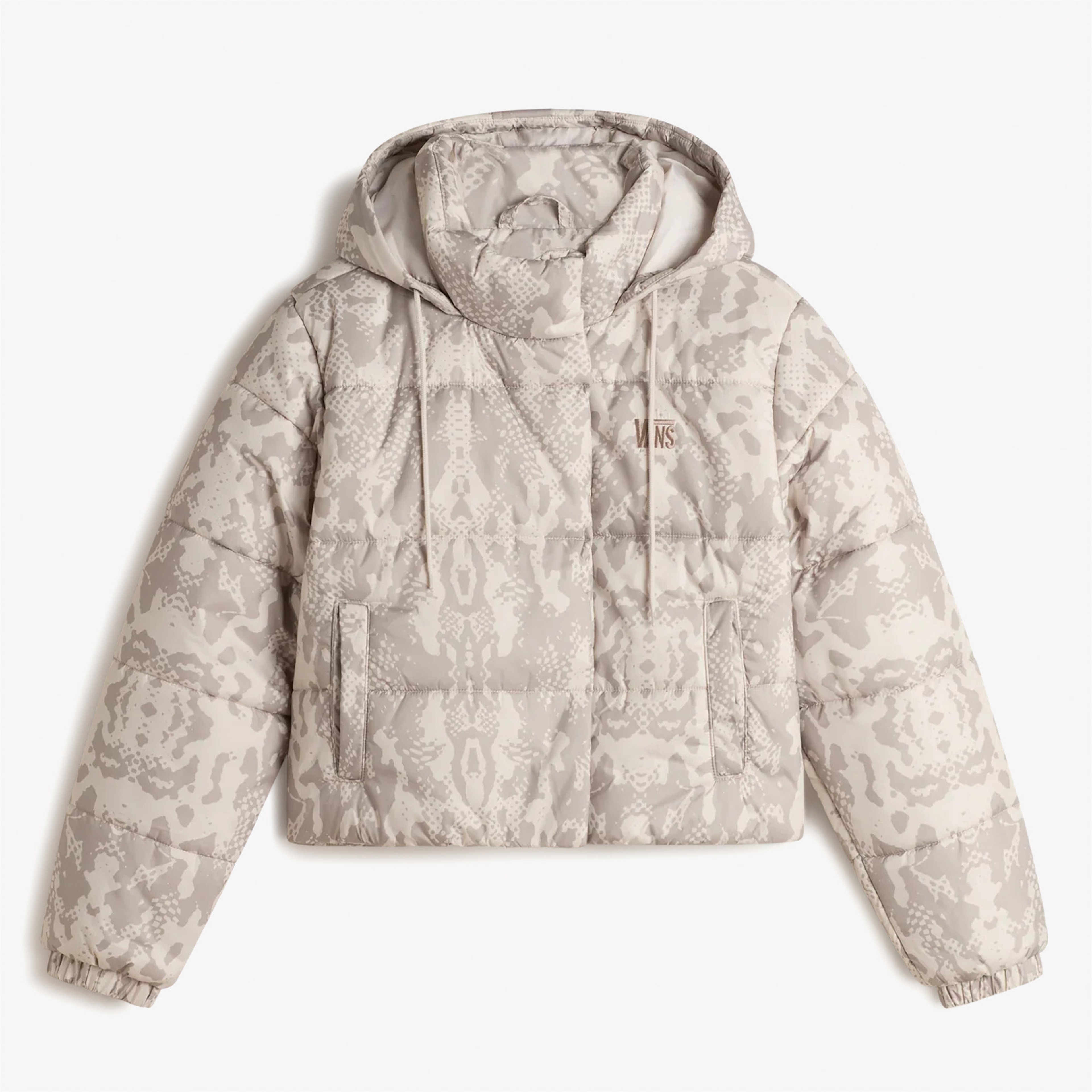 Vans Hillgate Aop Cropped Puffer Kadın Gri Mont