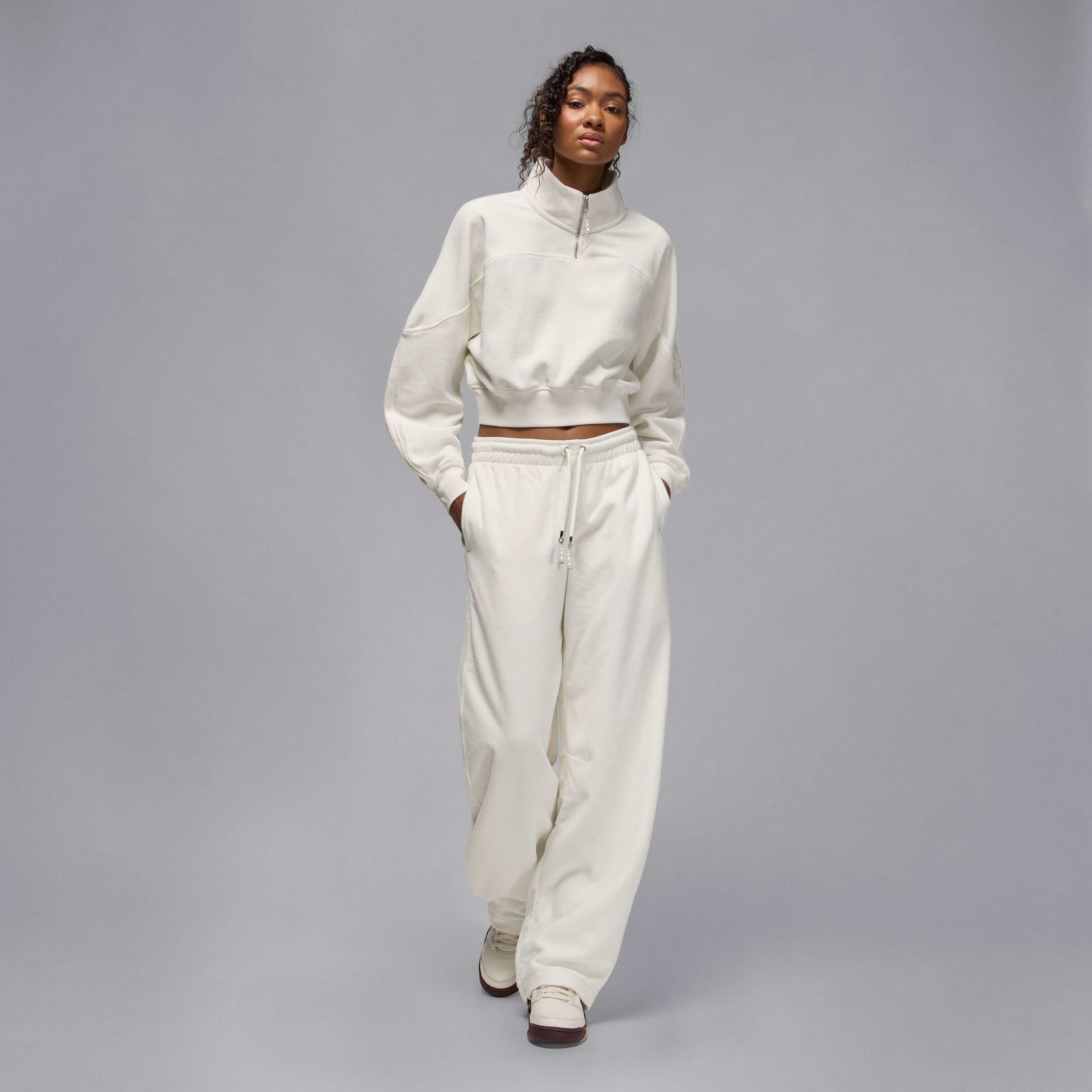 Jordan Flight Fleece Kadın Beyaz Eşofman Altı