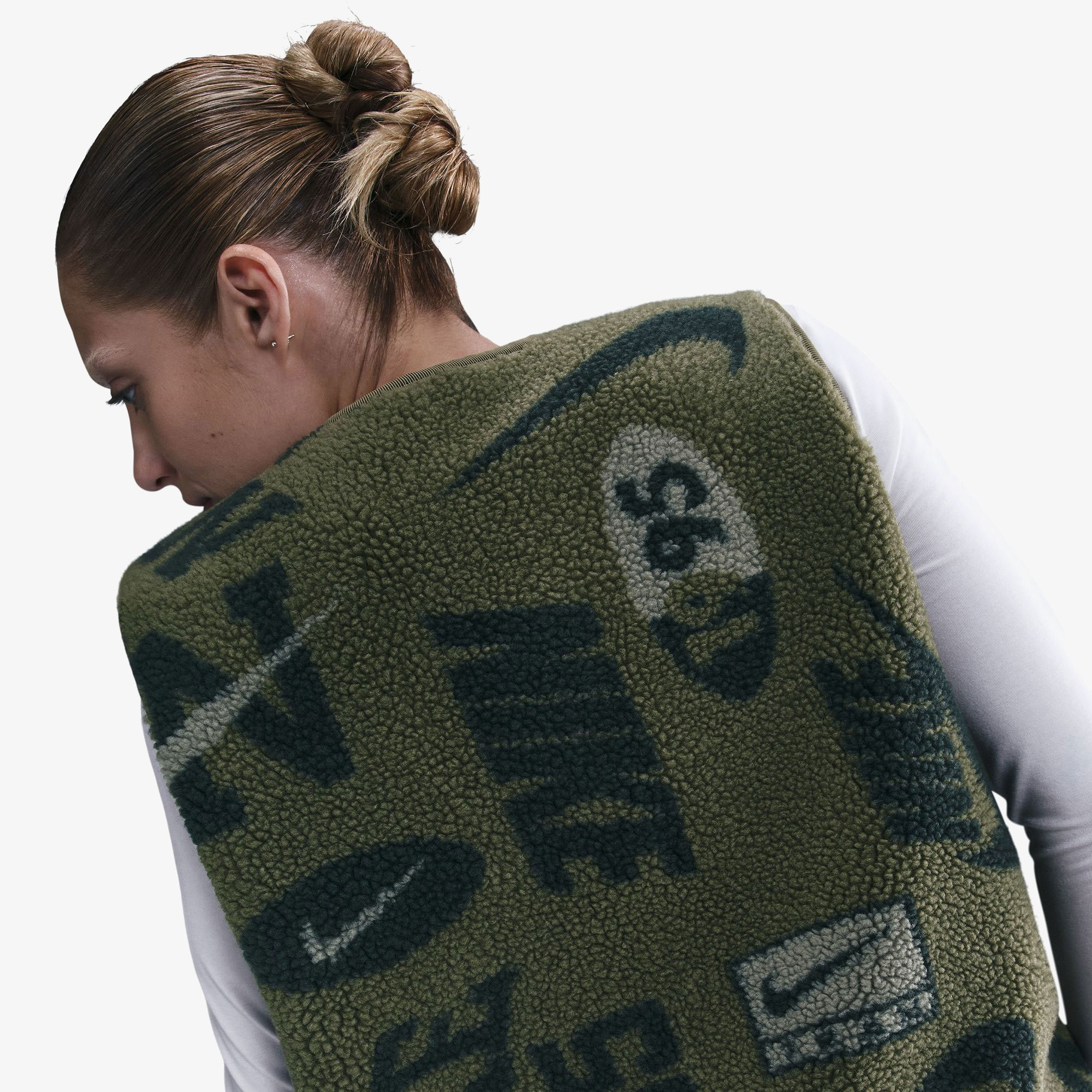 Nike Sportswear Fleece Sherpa Kadın Yeşil Yelek