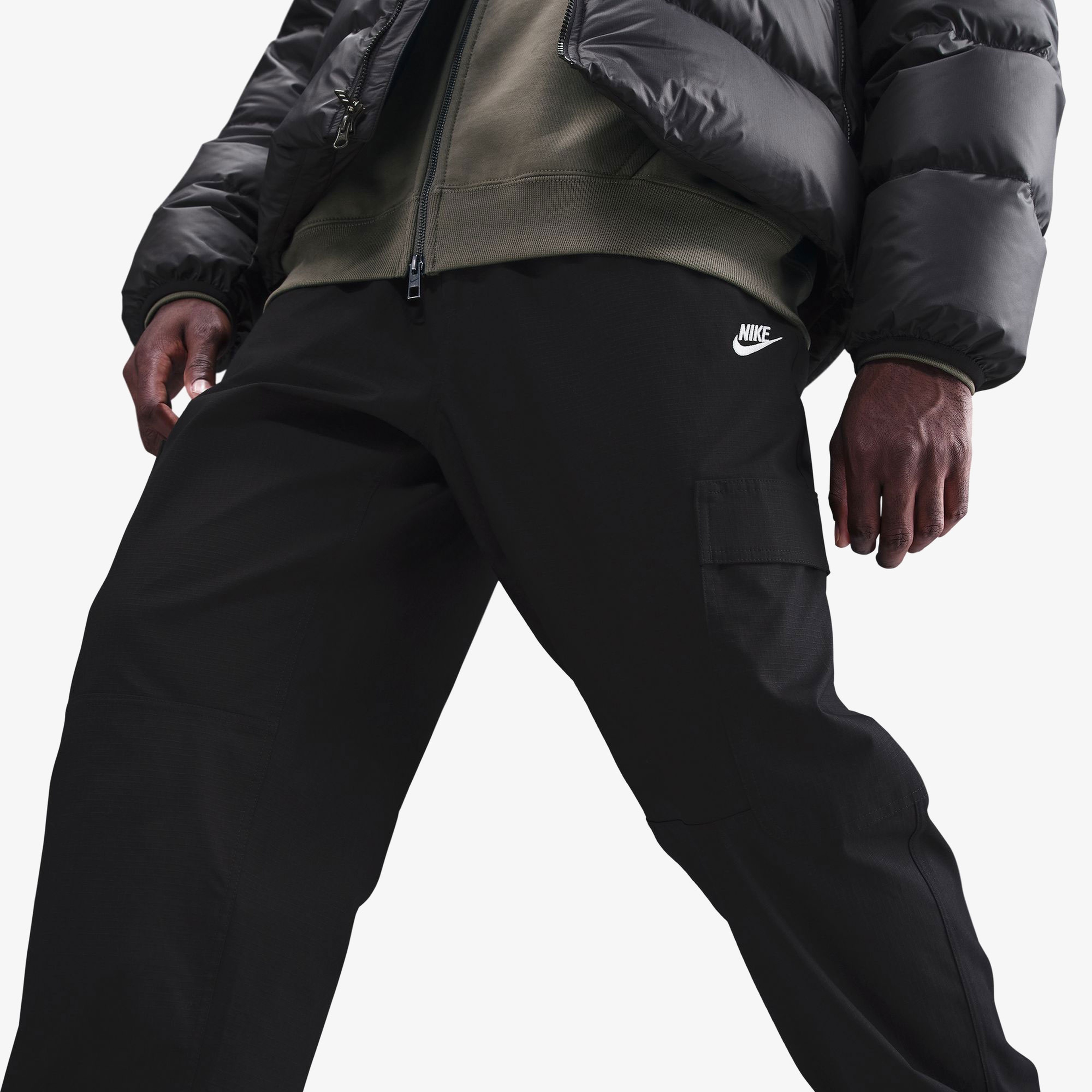 Nike Sportswear Club Dokuma Erkek Siyah Kargo Pantolon