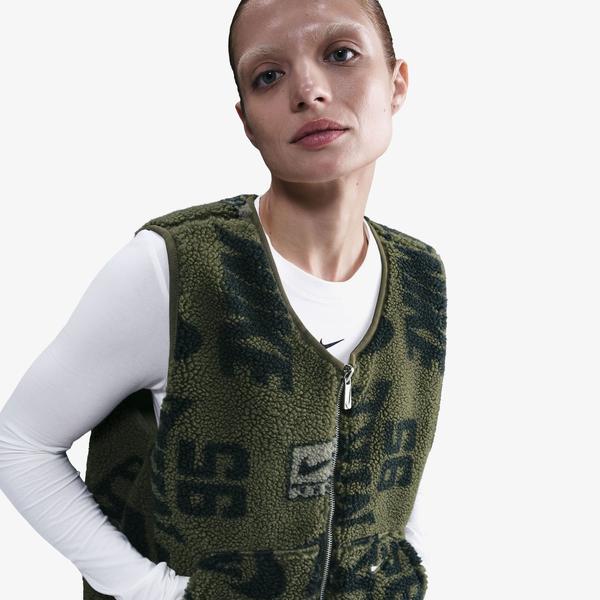 Nike Sportswear Fleece Sherpa Kadın Yeşil Yelek