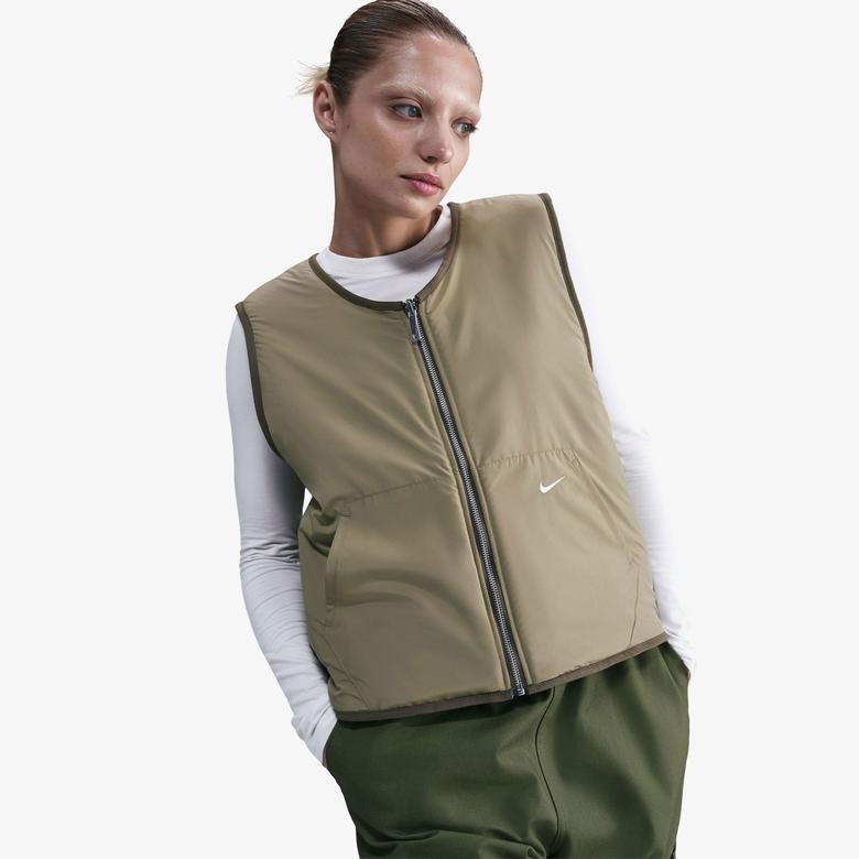 Nike Sportswear Fleece Sherpa Kadın Yeşil Yelek