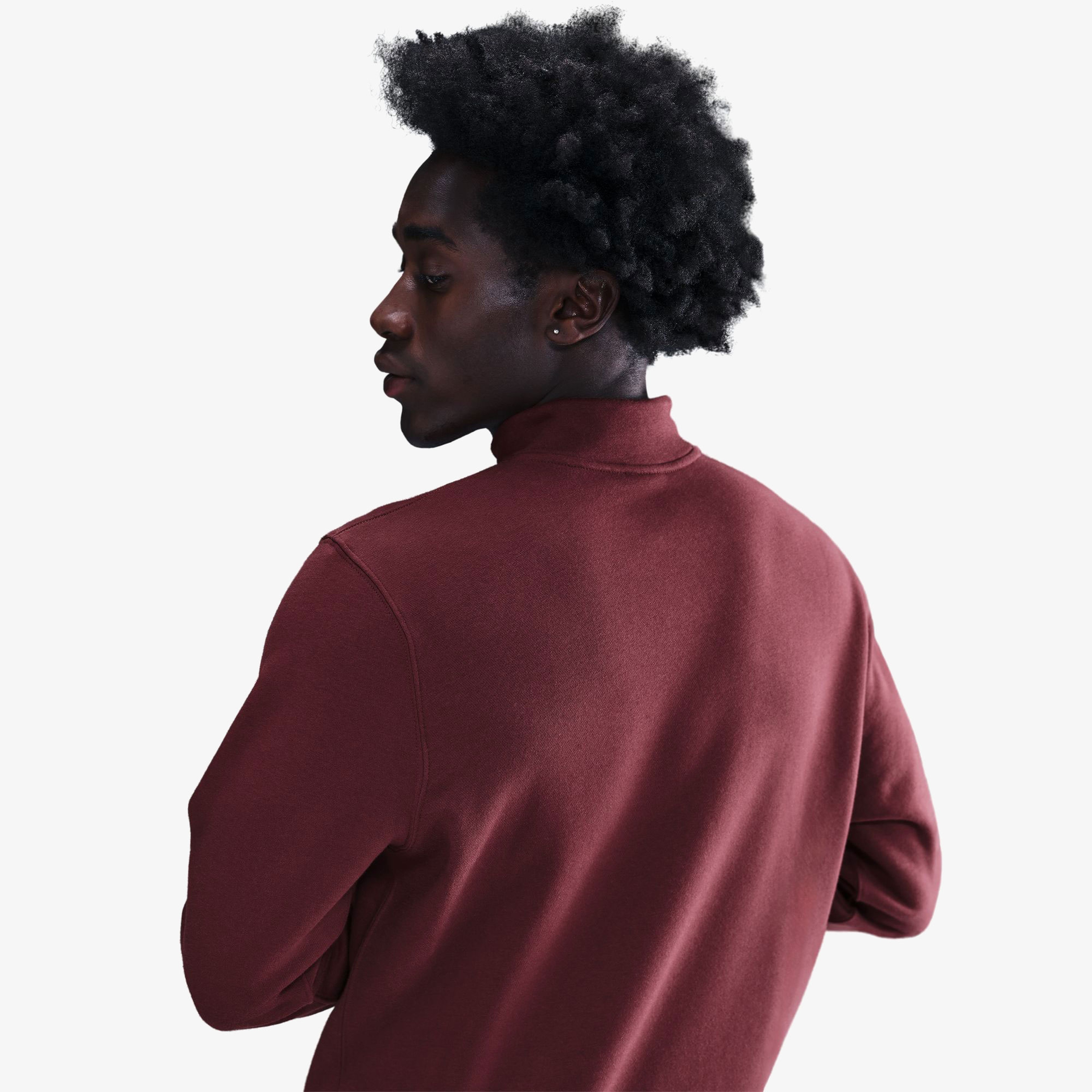 Nike Sportswear Club Half Zip Erkek Bordo Sweatshirt