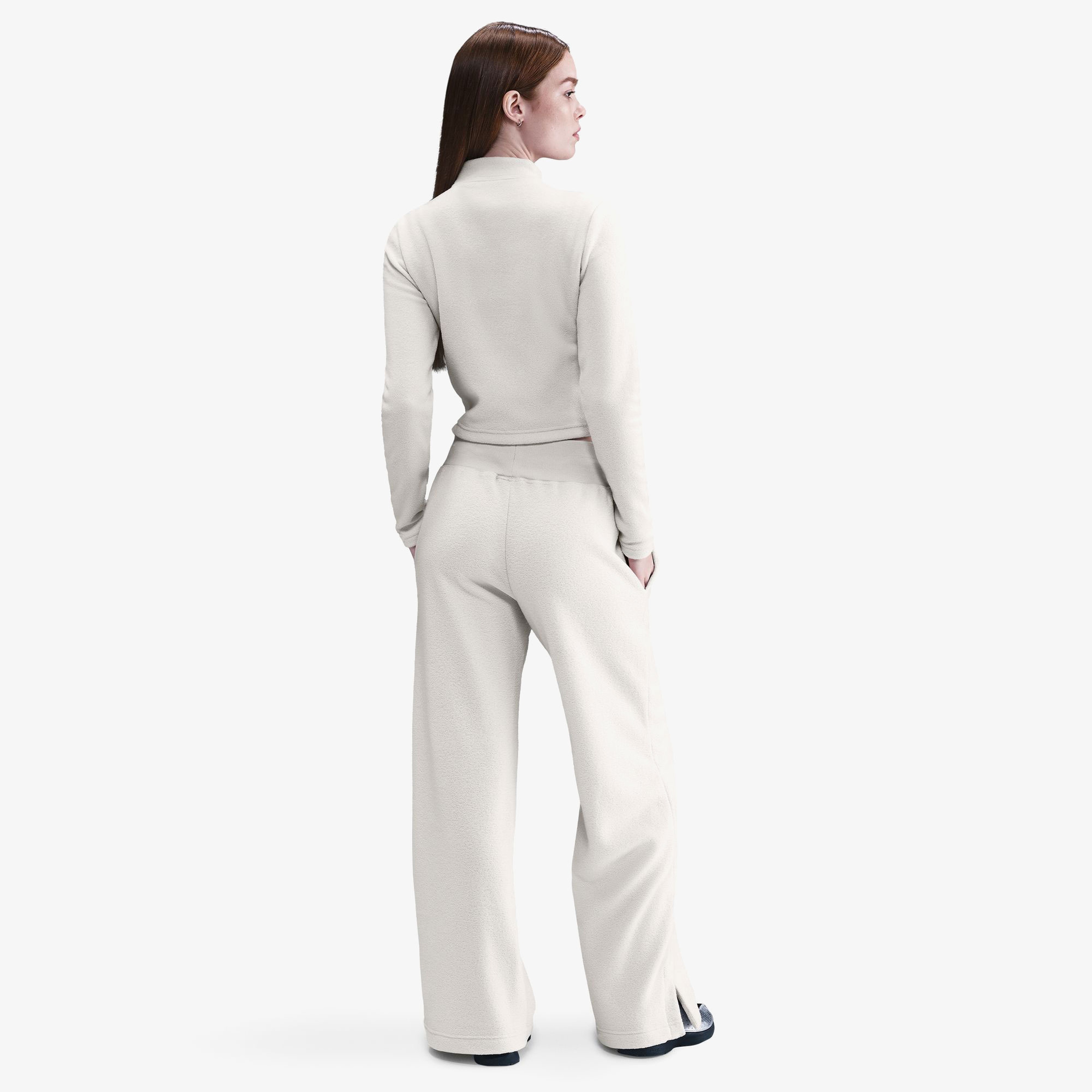 Nike Phoenix Plush Half Zip Kadın Bej Sweatshirt