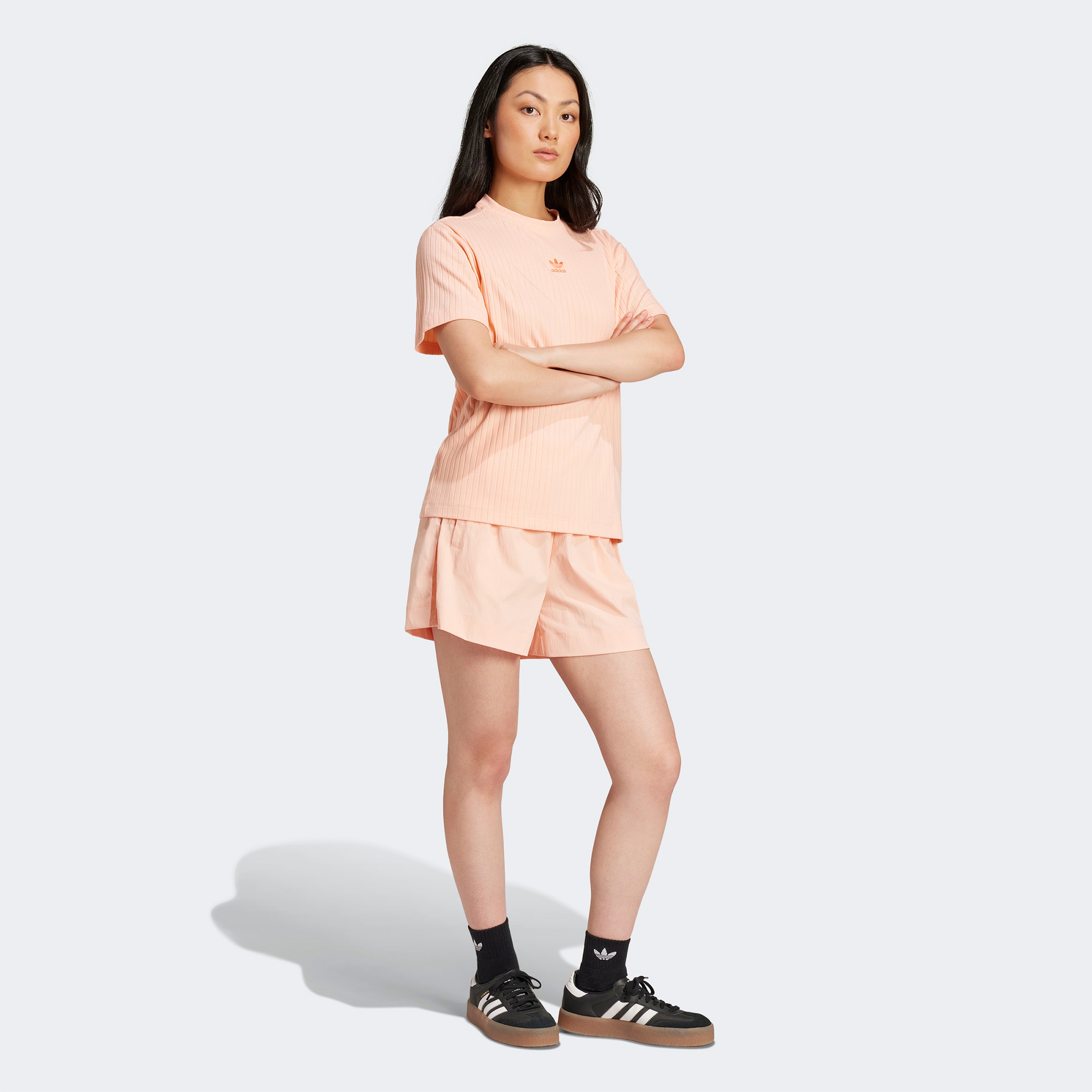 adidas Essentials Wide Rib Kadın Pembe Tişört