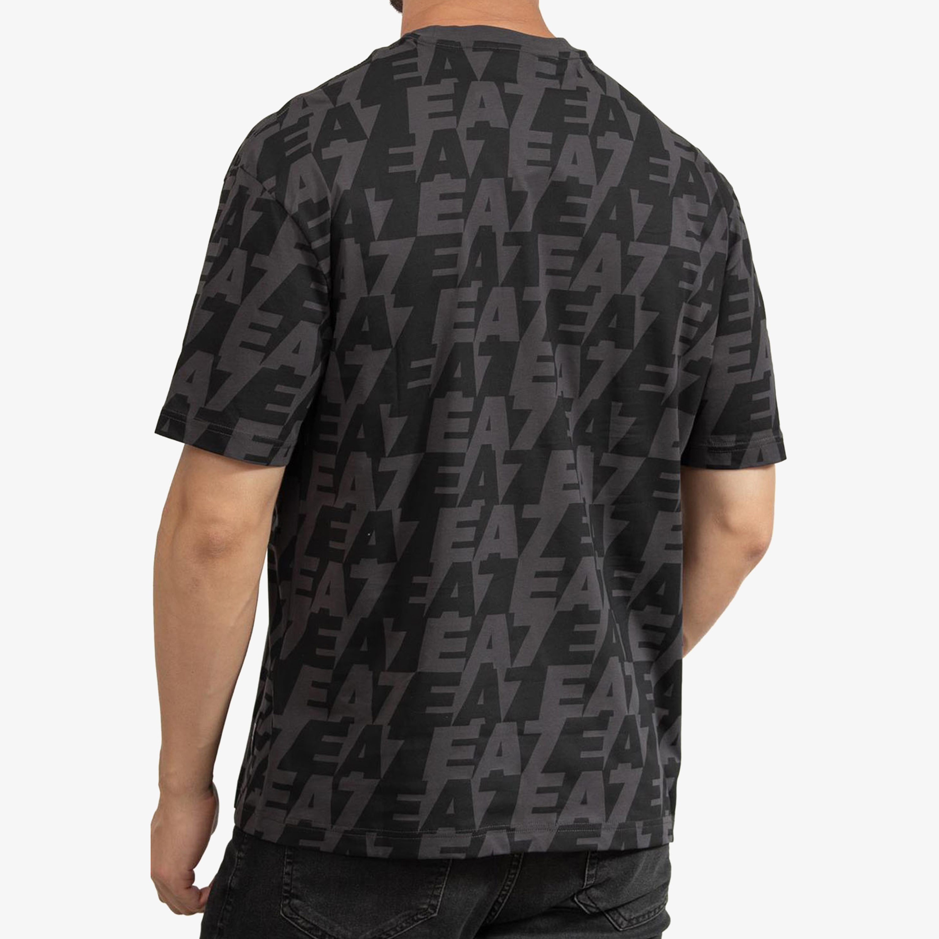 Emporio Armani Bisiklet Yaka Logo Erkek Siyah T-Shirt