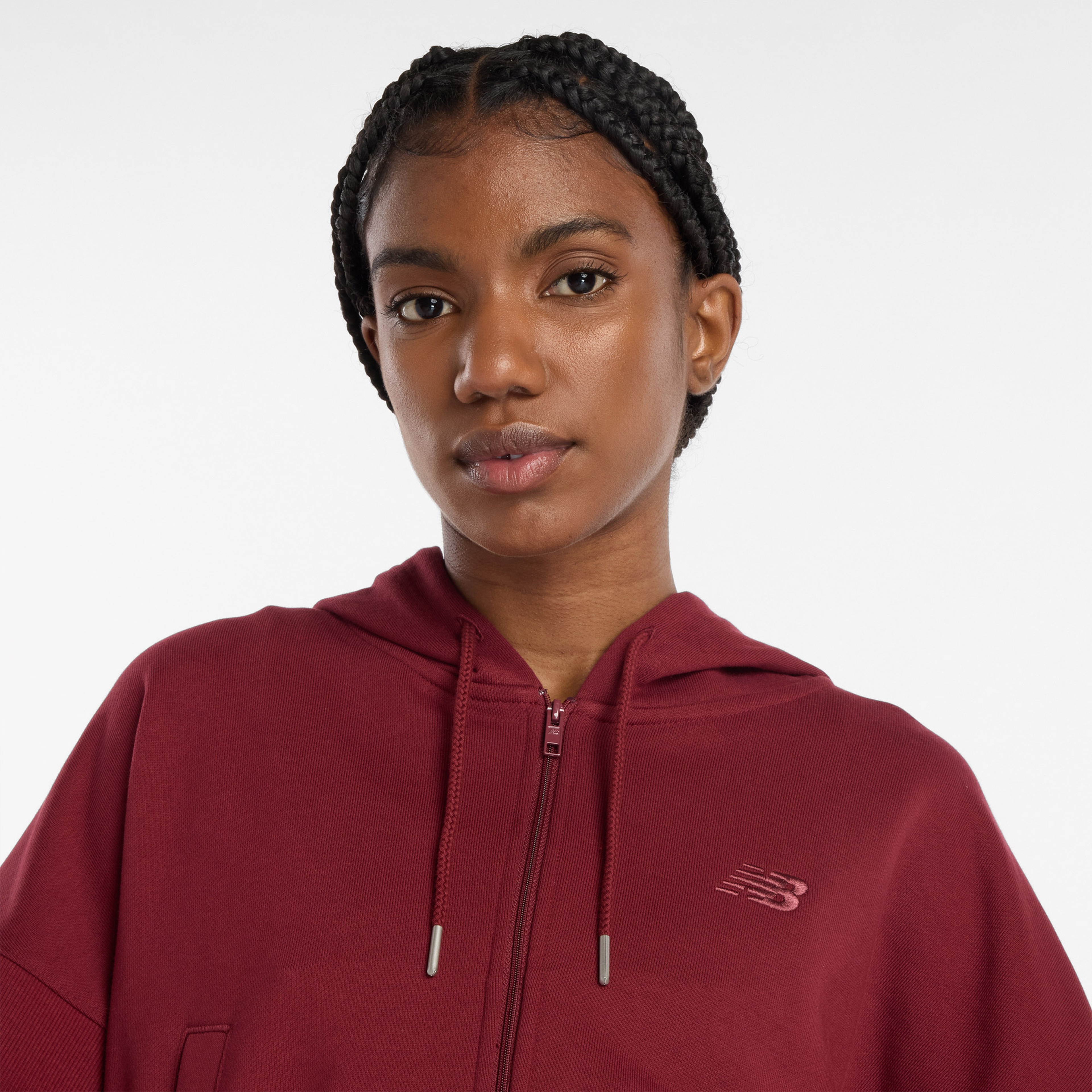 New Balance French Terry Kadın Bordo Sweatshirt