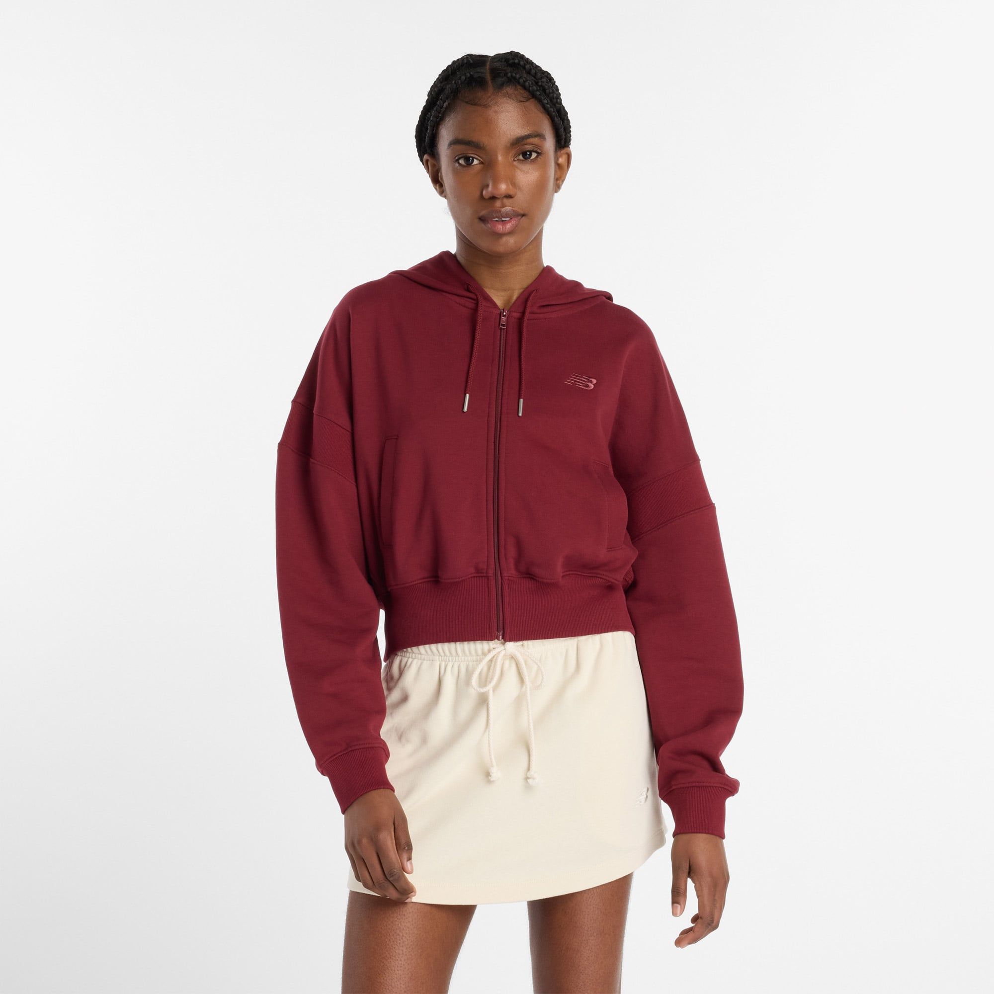 New Balance French Terry Kadın Bordo Sweatshirt