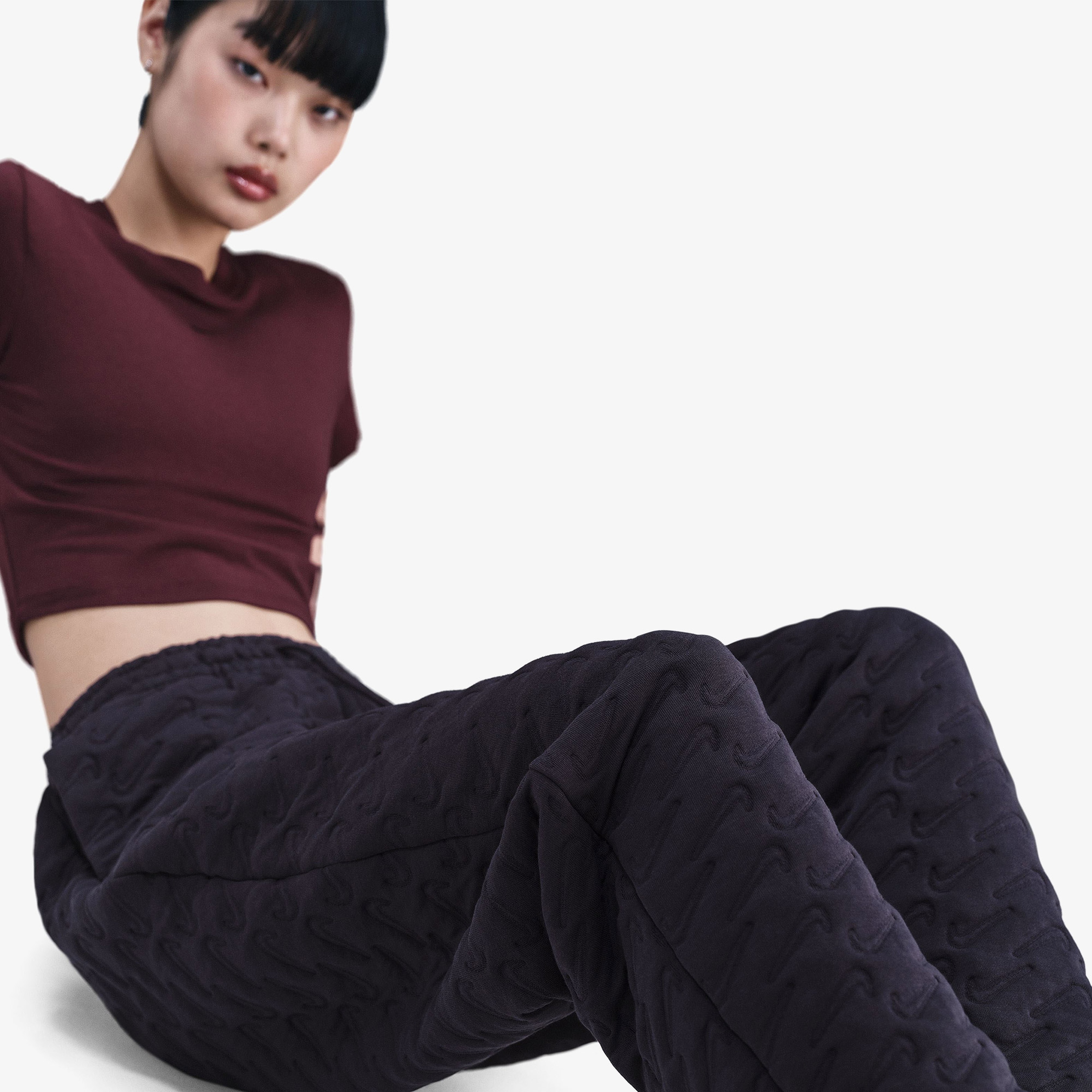 Nike Sportswear Phoenix Fleece Yüksek Belli Kadın Mor Eşofman Altı