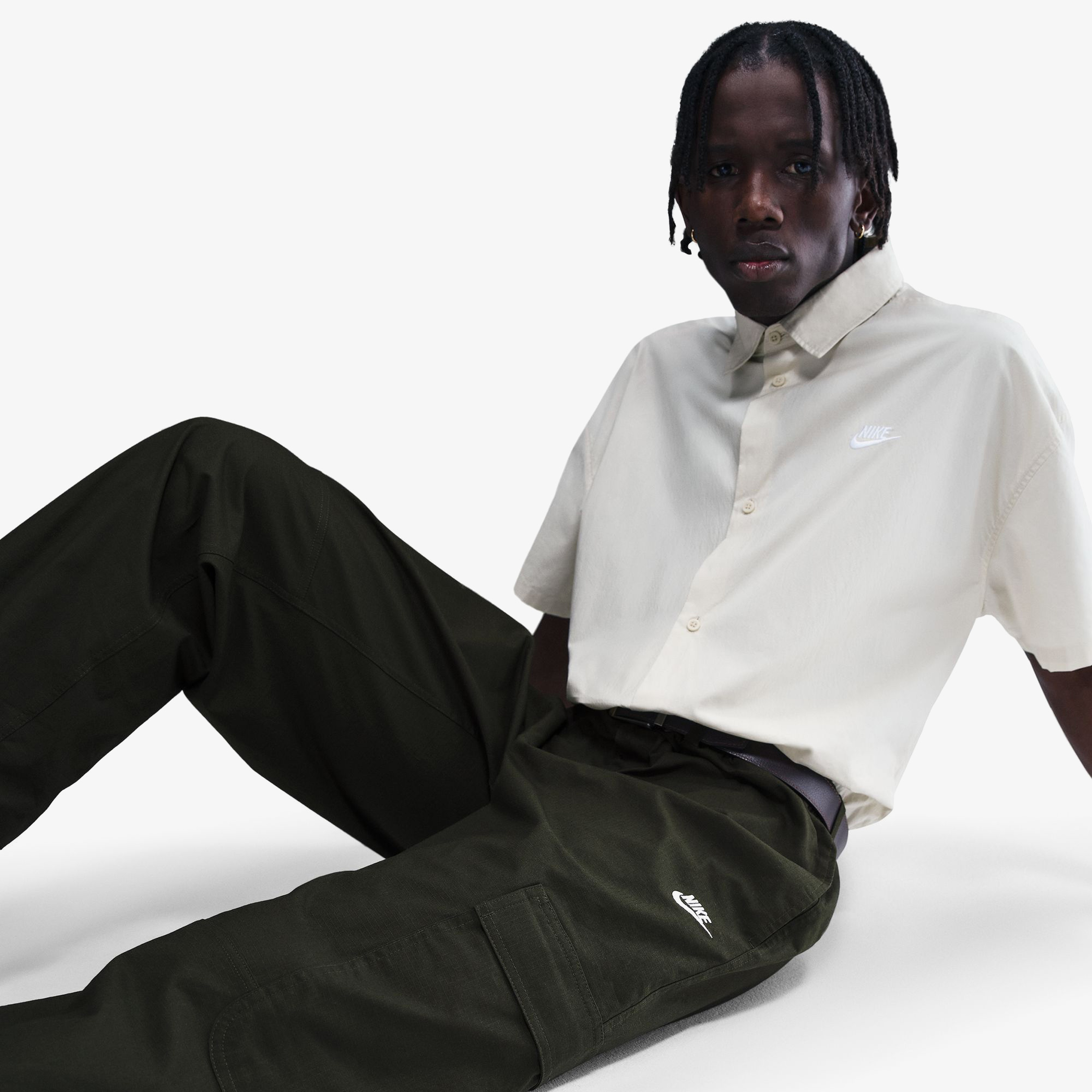 Nike Sportswear Club Dokuma Erkek Yeşil Kargo Eşofman Altı