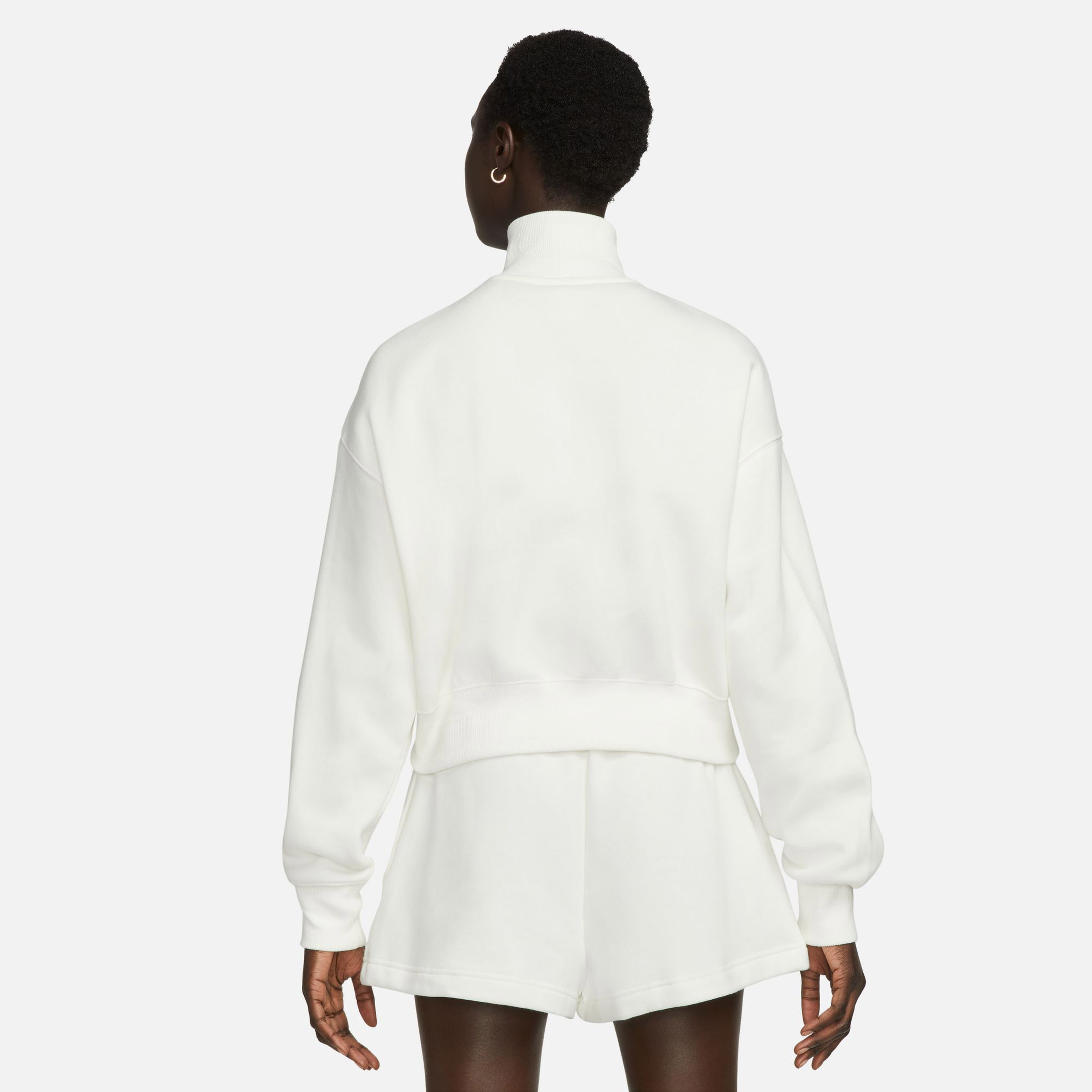 Nike Sportswear Phoenix Fleece 1/4 Zip Crop Kadın Beyaz Sweatshirt