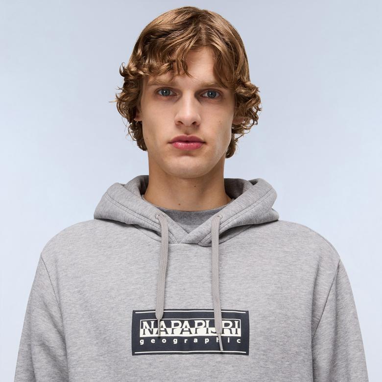 Napapijri B-Box Logo Erkek Gri Sweatshirt