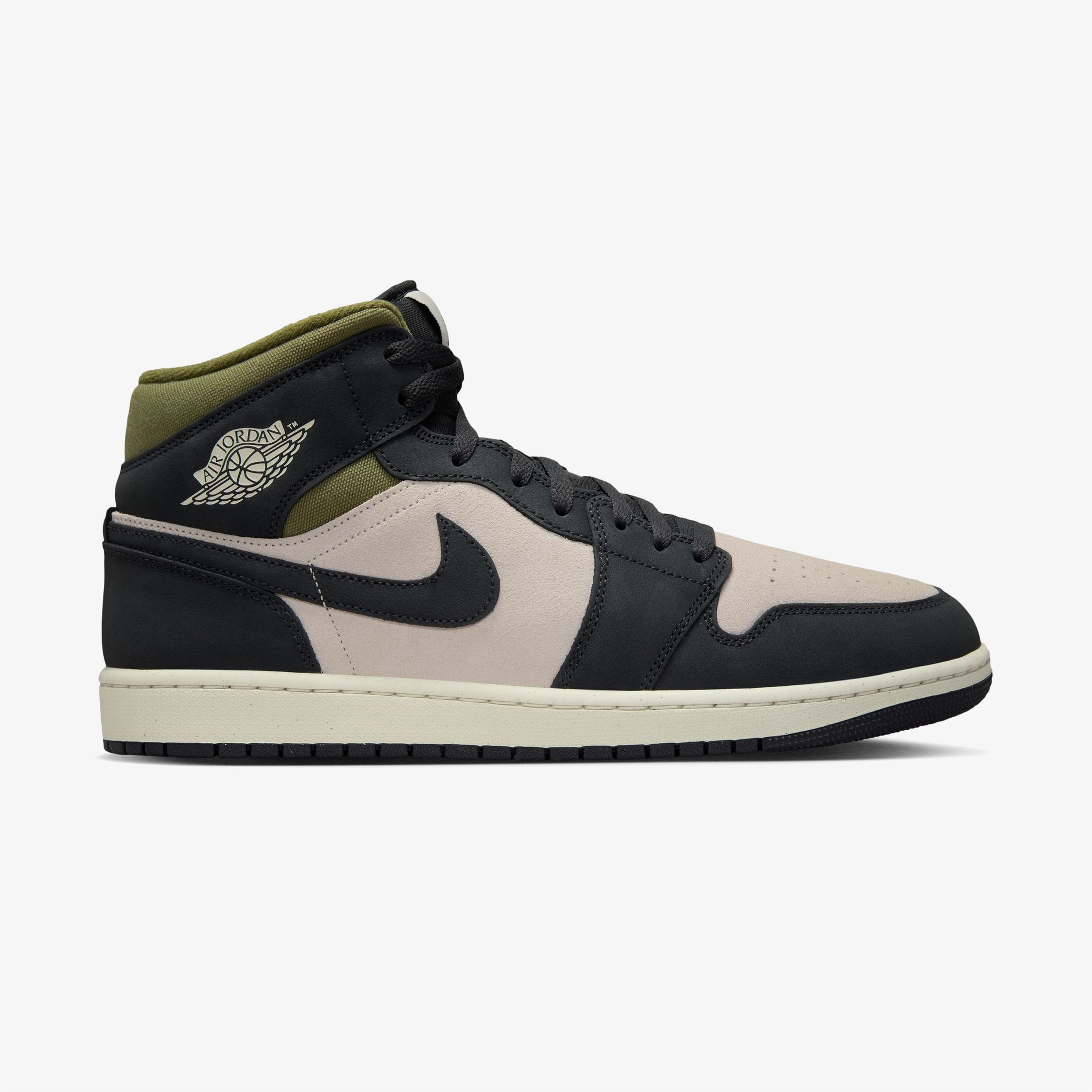 Jordan Air 1 Mid SE Off Noir Medium Olive Erkek Yeşil Spor Ayakkabı