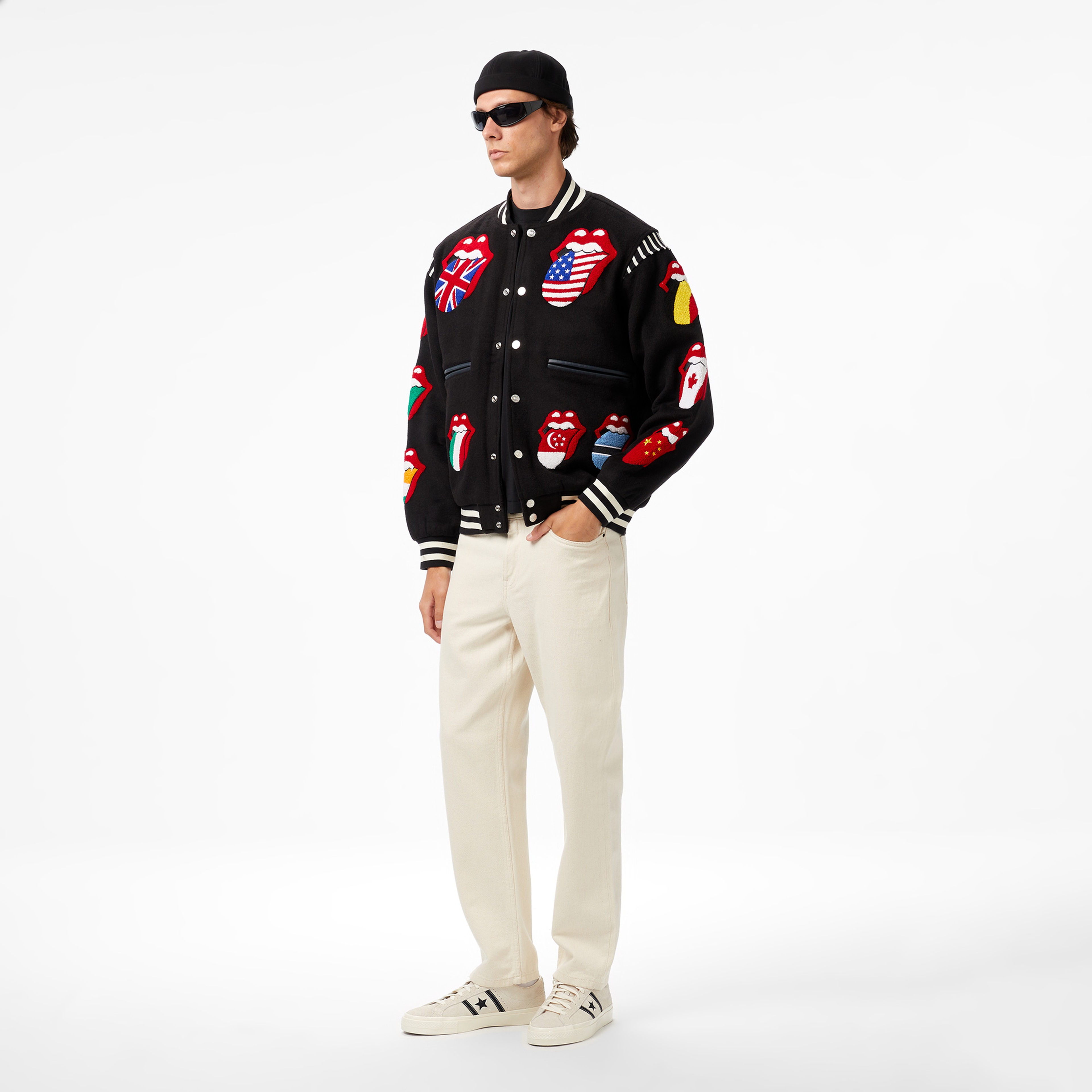 Market World Flag Varsity Erkek Siyah Ceket