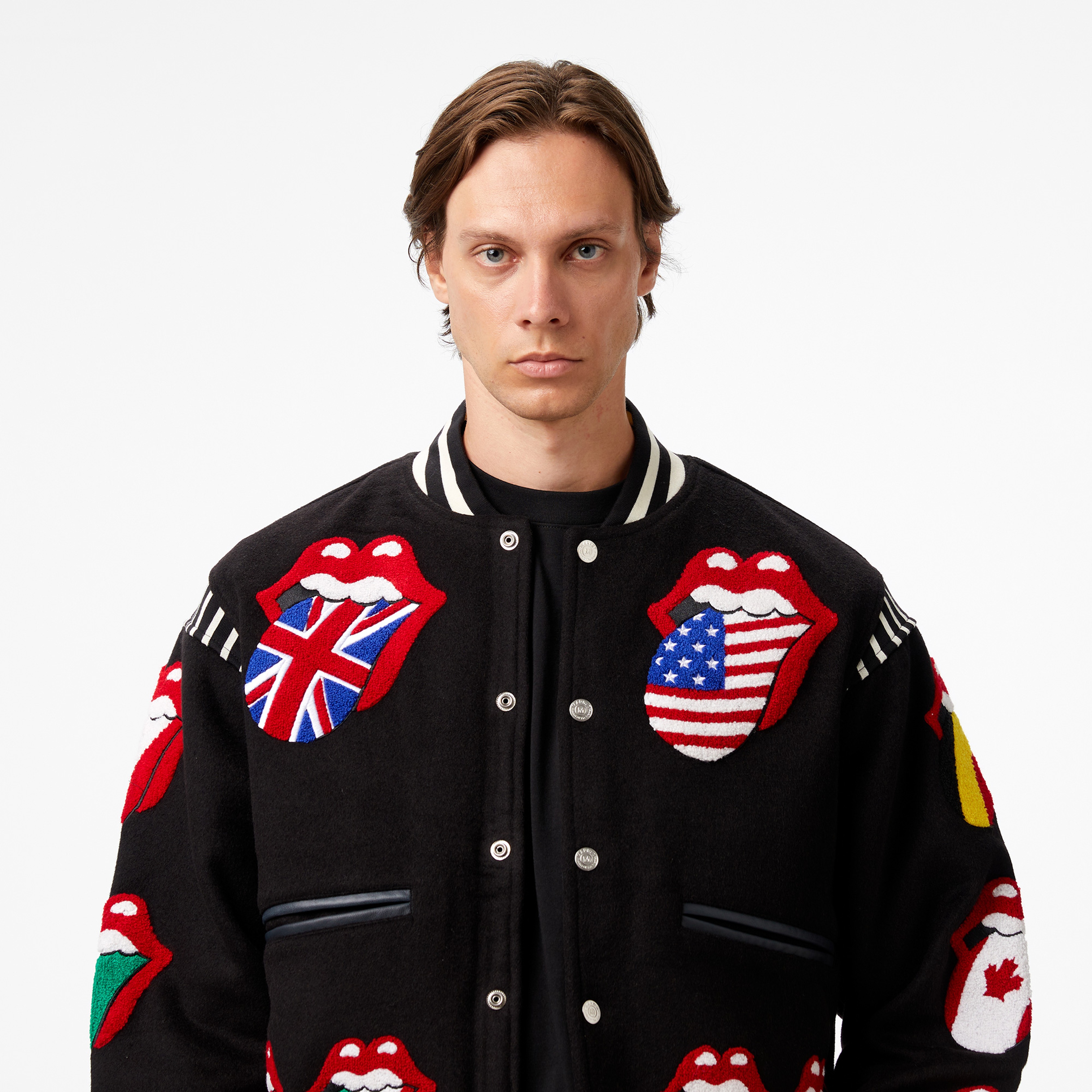 Market World Flag Varsity Erkek Siyah Ceket