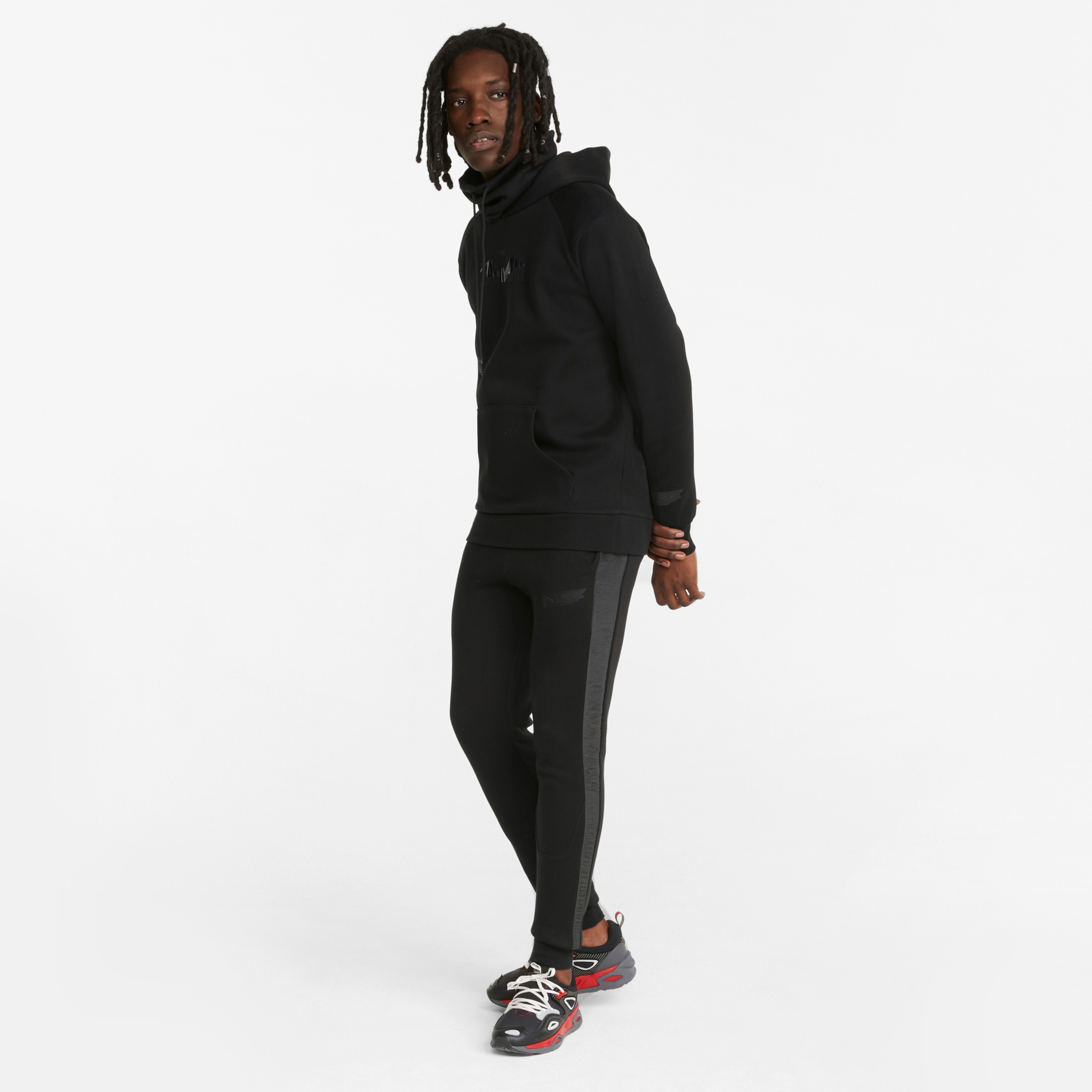 Puma x Batman Erkek Siyah Kapüşonlu Sweatshirt