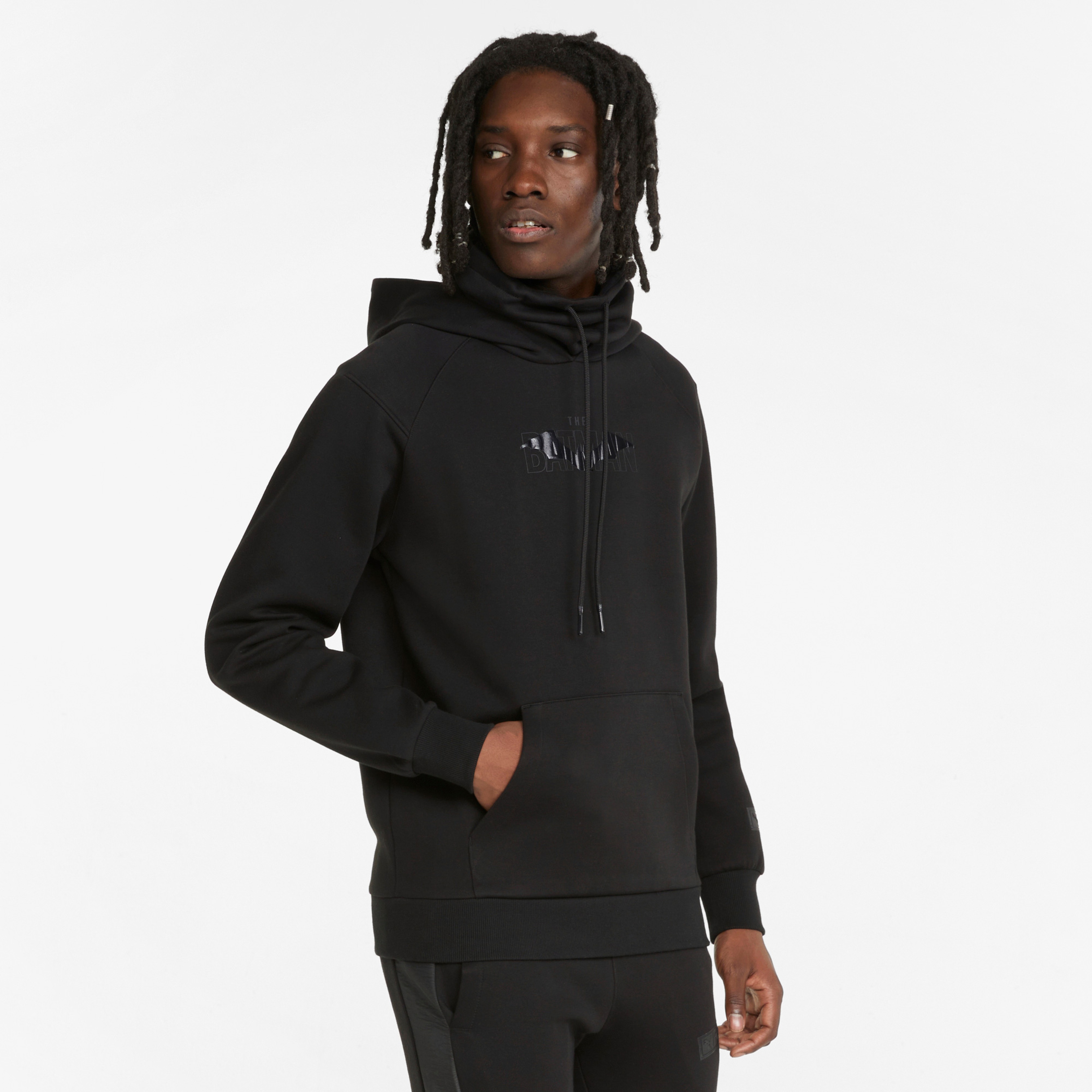 Puma x Batman Erkek Siyah Kapüşonlu Sweatshirt