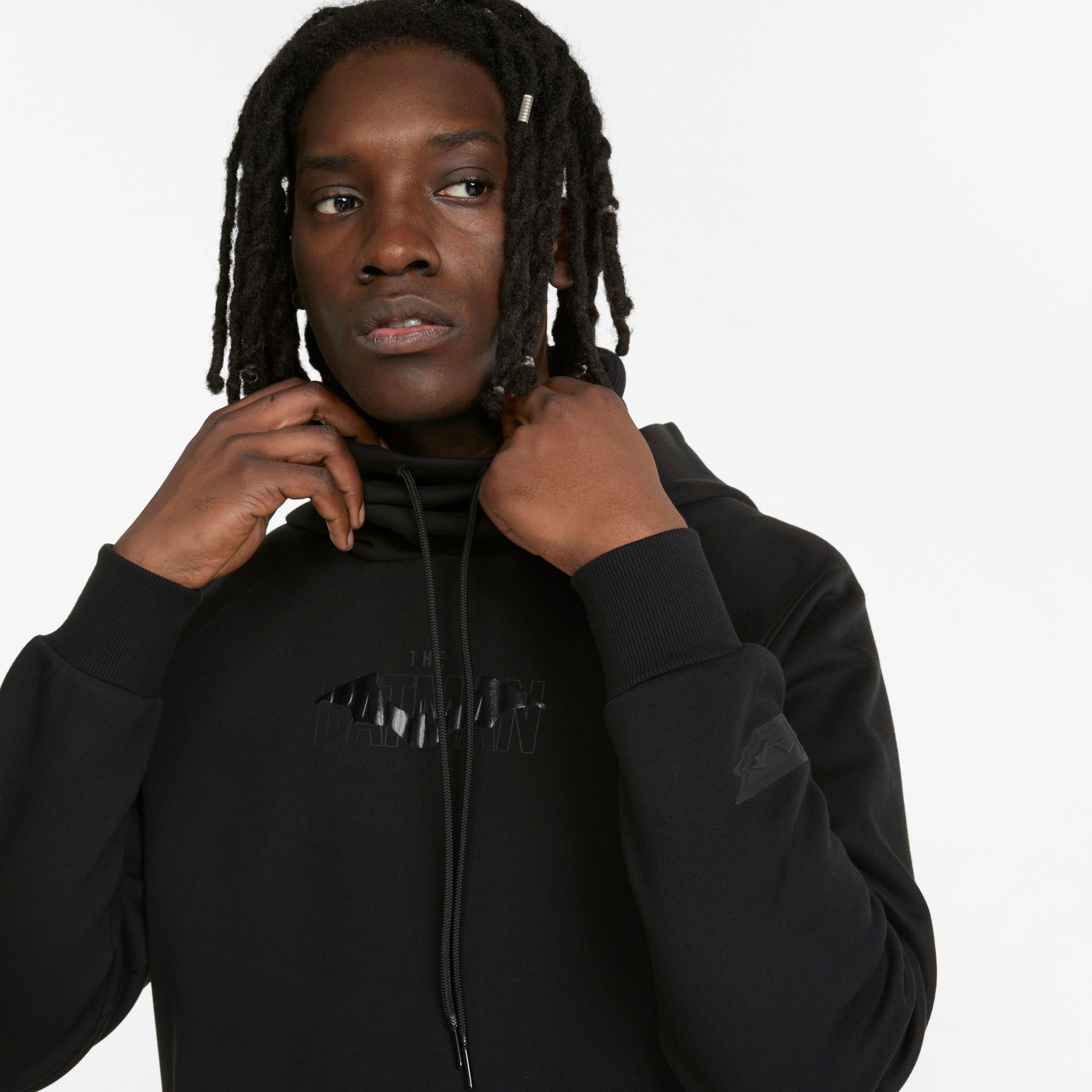 Puma x Batman Erkek Siyah Kapüşonlu Sweatshirt