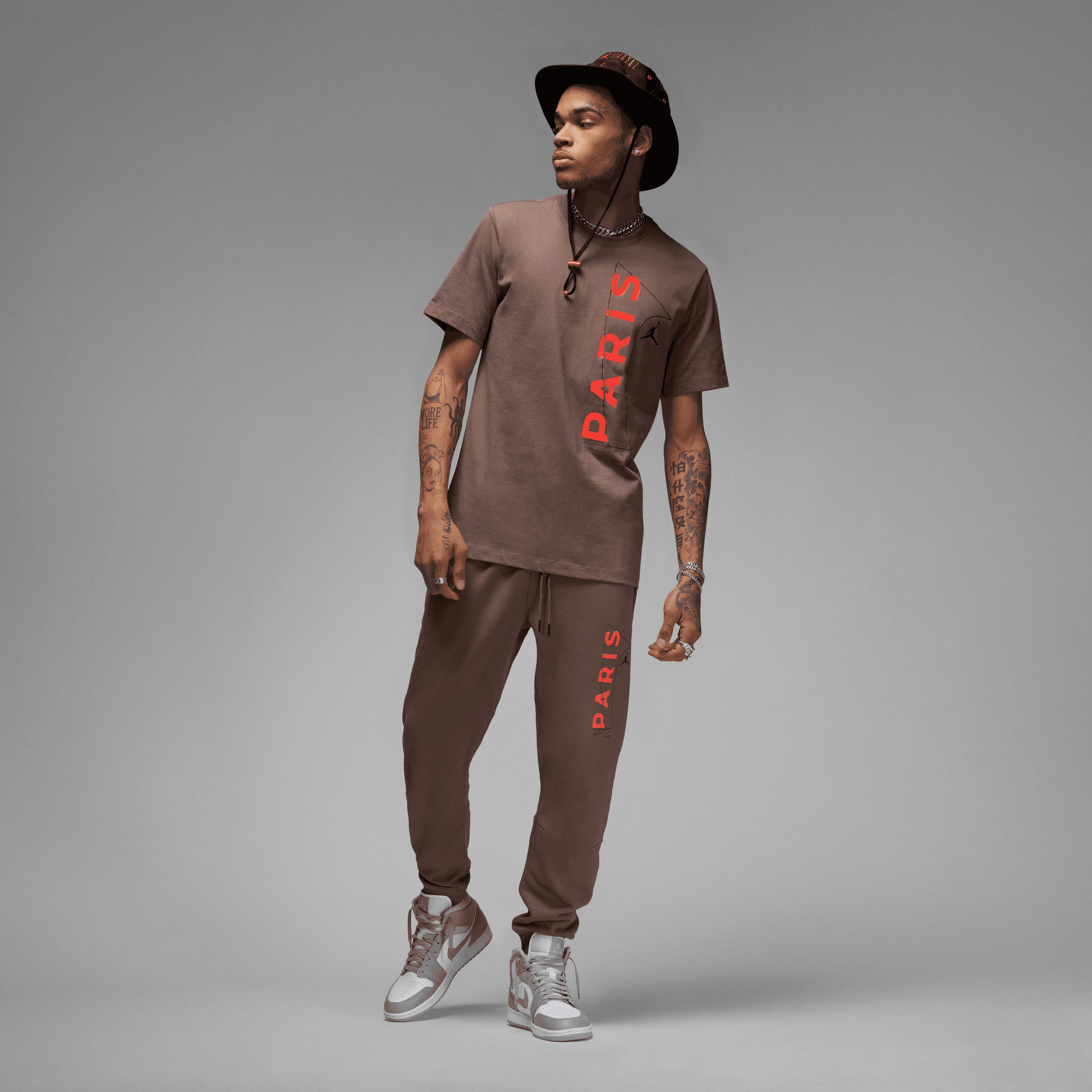 Jordan Paris Saint Germain Erkek Kahverengi T-Shirt