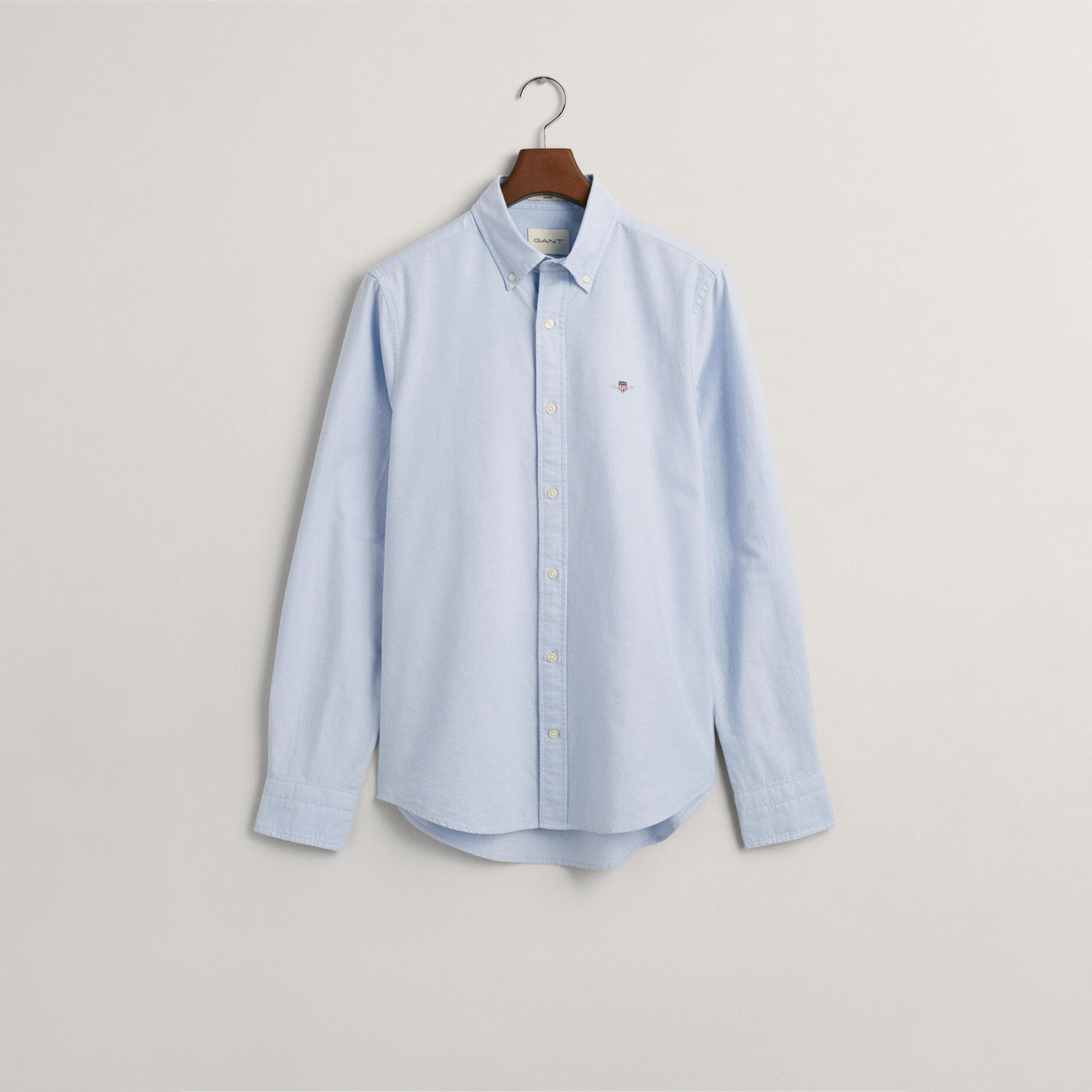 GANT Erkek Mavi Slim Fit Düğmeli Yaka Oxford Gömlek