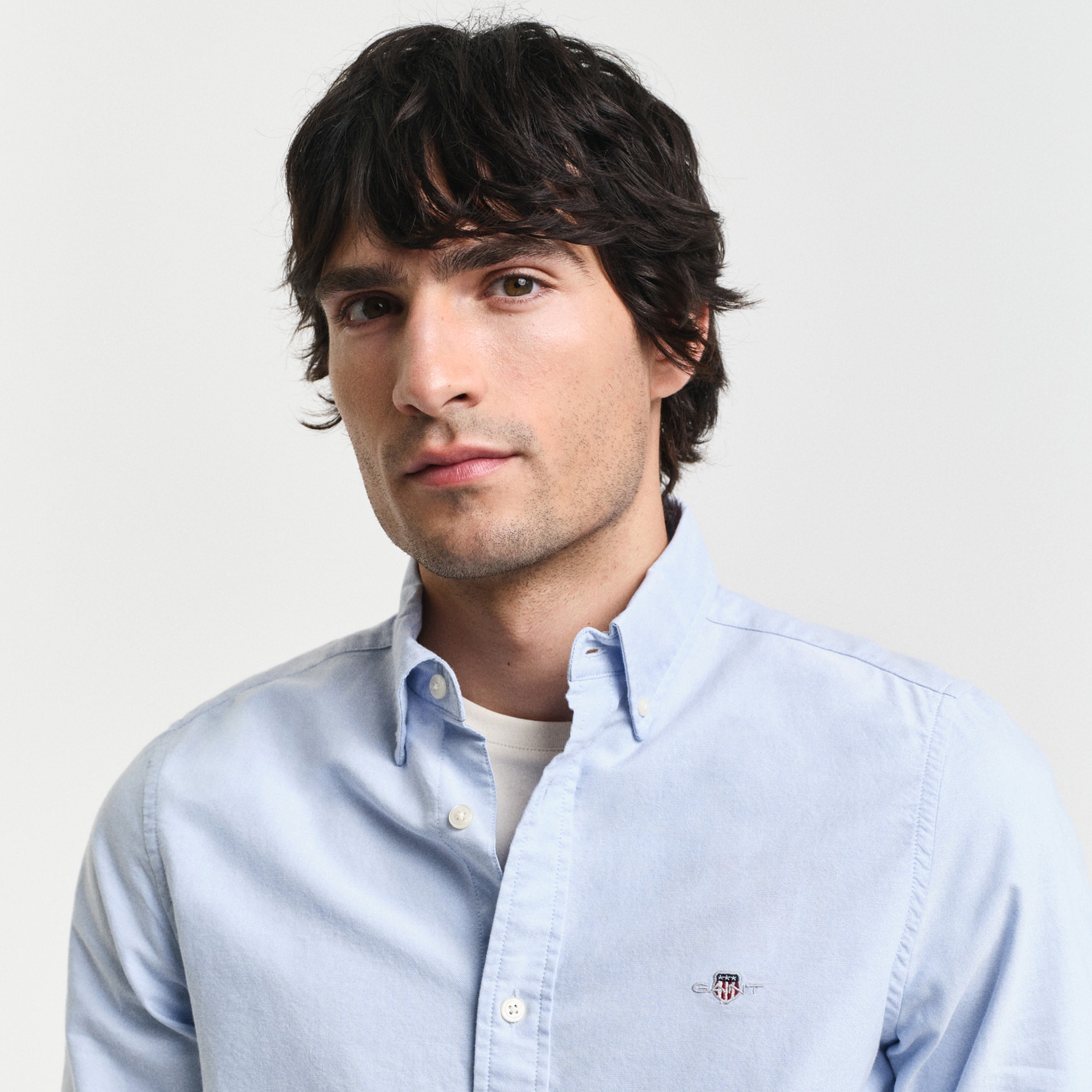 GANT Erkek Mavi Slim Fit Düğmeli Yaka Oxford Gömlek