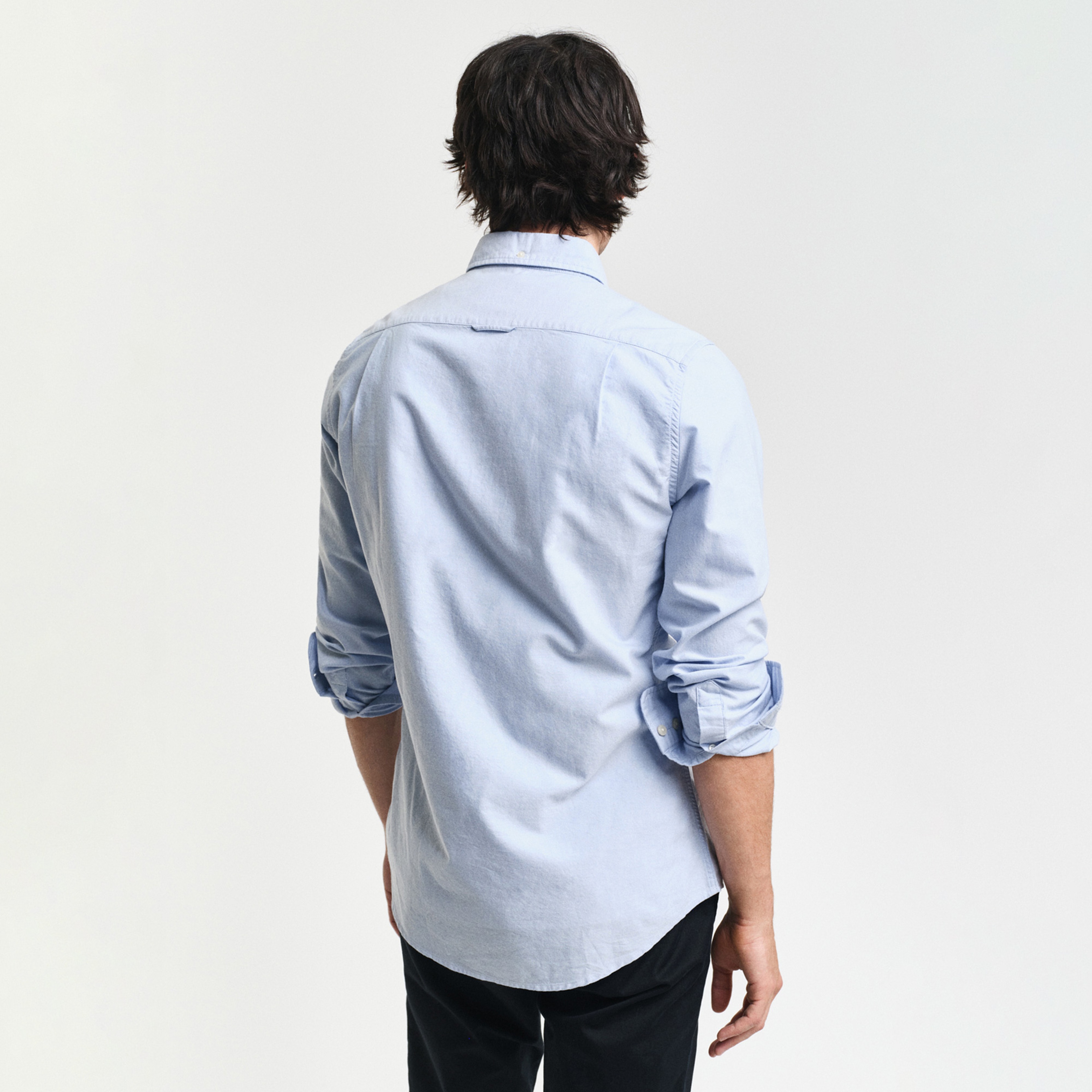 GANT Erkek Mavi Slim Fit Düğmeli Yaka Oxford Gömlek