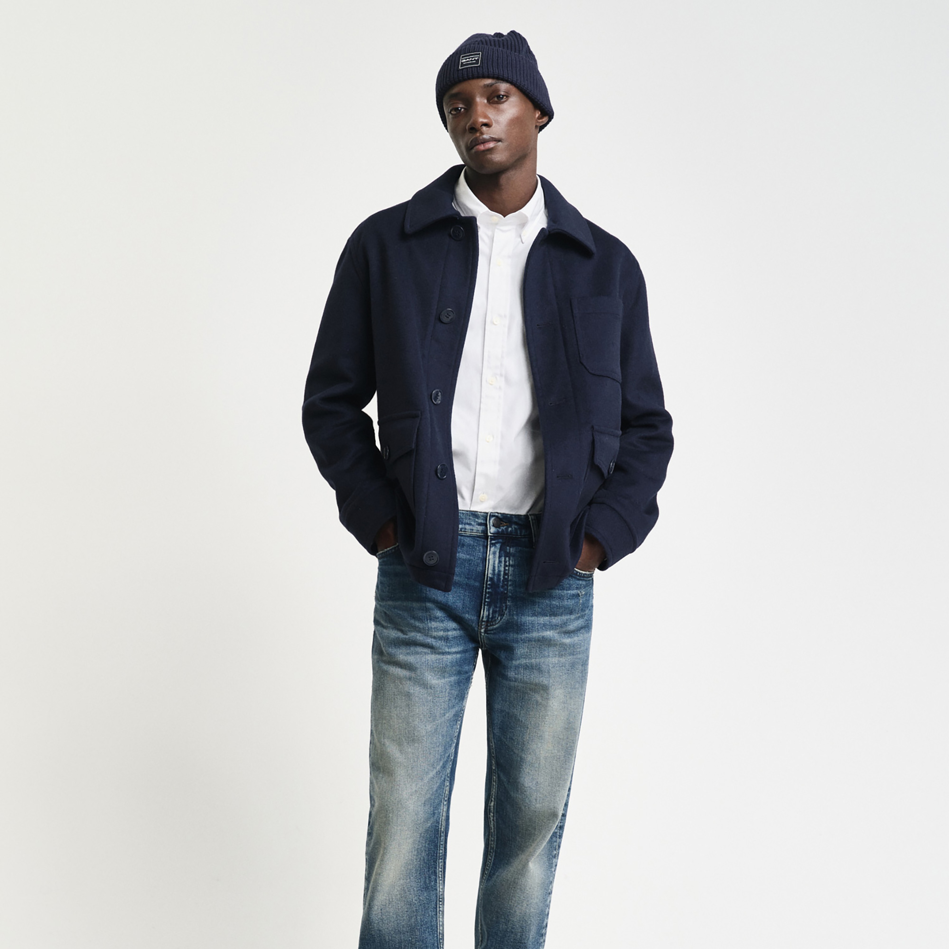 GANT Erkek Beyaz Slim Fit Düğmeli Yaka Oxford Gömlek